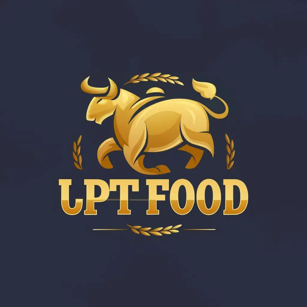 logo, A golden bull, food, Mexican style, with the text "UPTFOOD", typography, be used in Restaurant industry