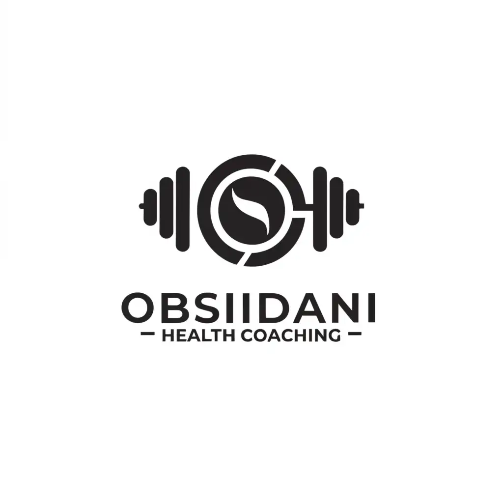 a logo design,with the text "Obsidian Health Coaching", main symbol:Barbell,Moderate,be used in Sports Fitness industry,clear background