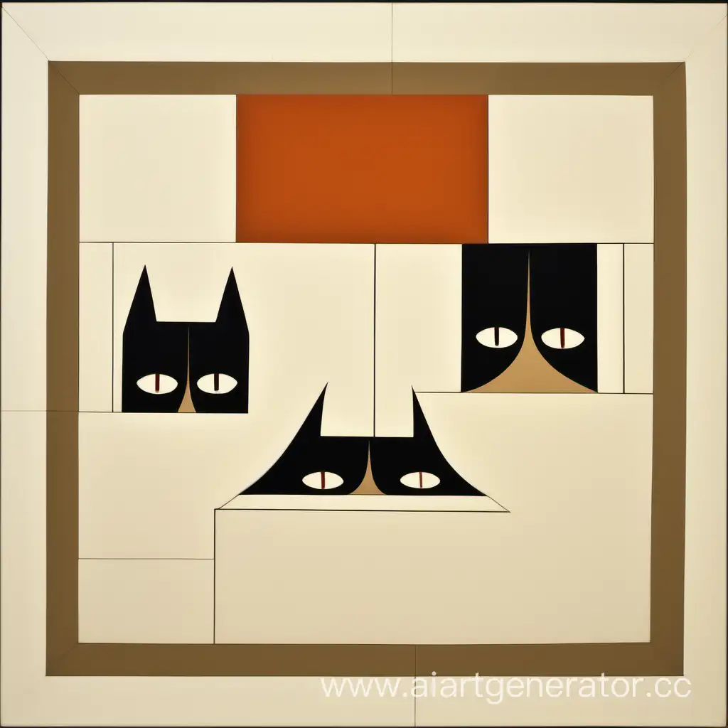 Three cats suprematism