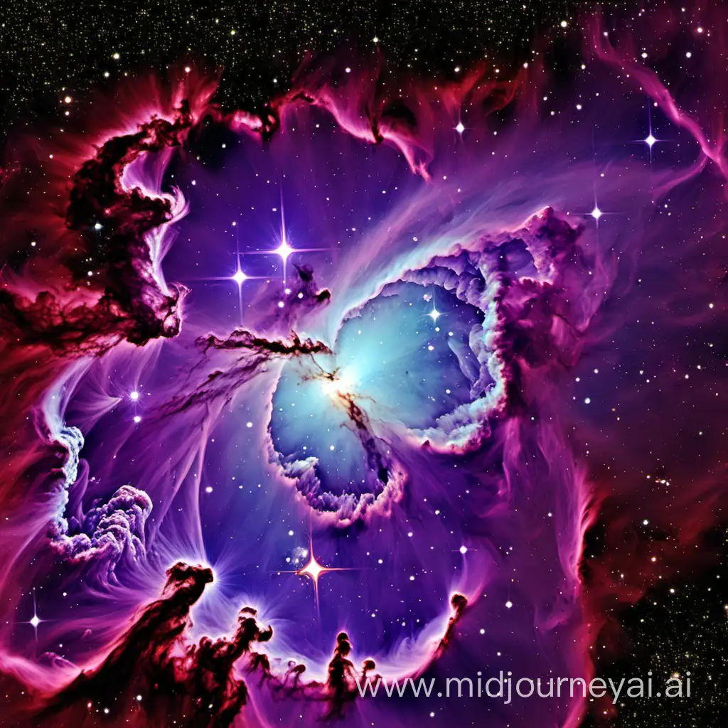 Mesmerizing Purple Star Nebula Clouds Overstand Album Cover