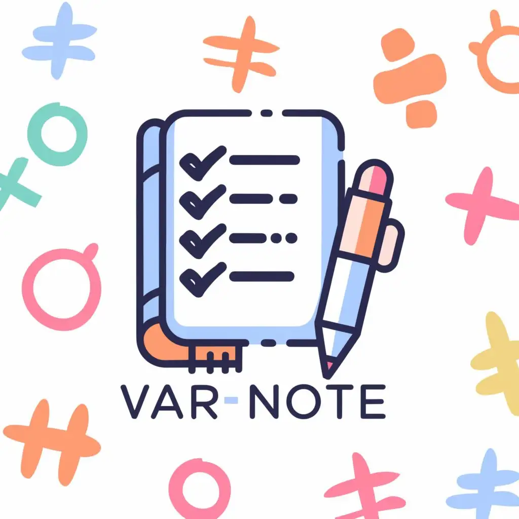 logo, Notebook with hashtags, with the text "VarNote", typography, be used in Internet industry, transparent background, use color blue