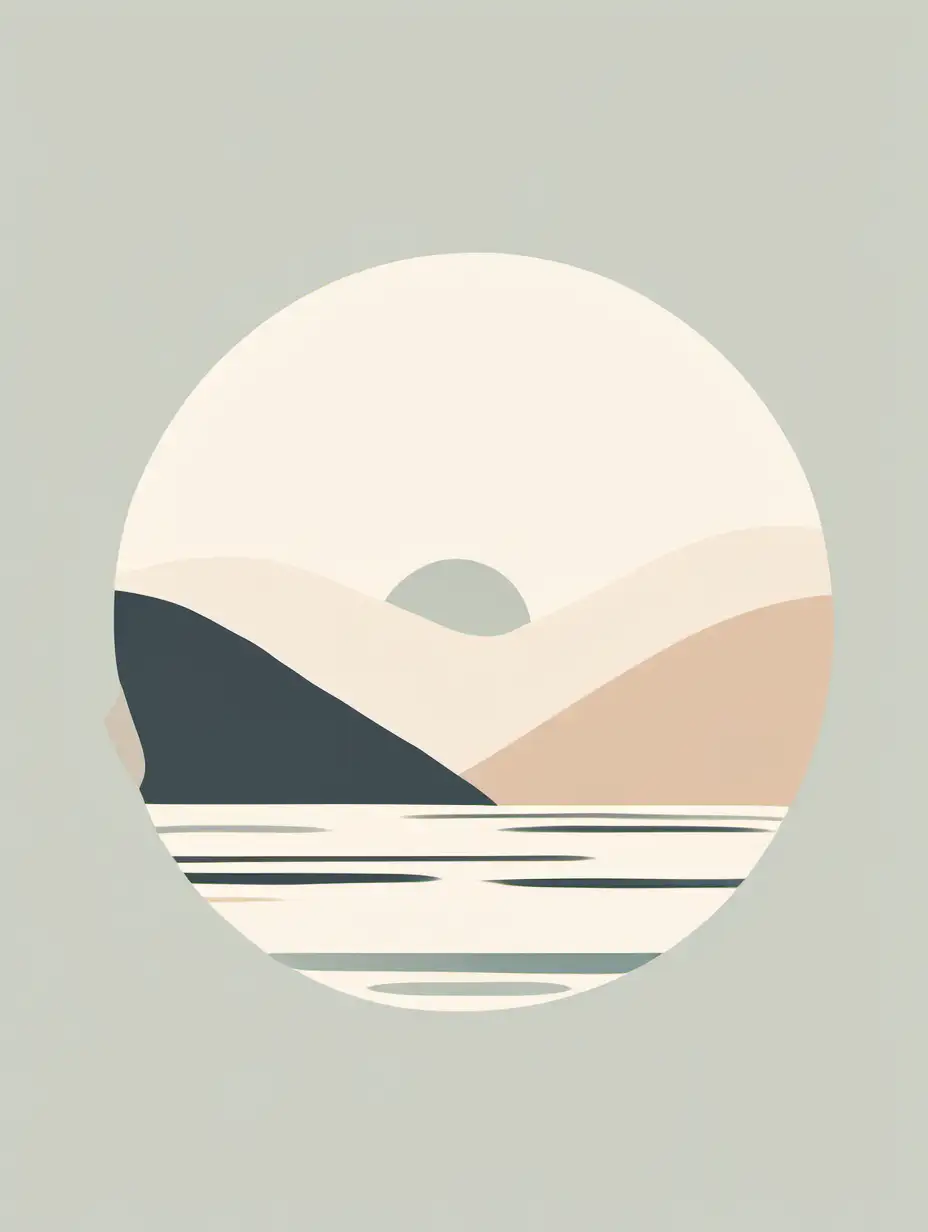 charming, simple, minimalist graphic combining the concept of japandi style natural elements and calm color palette design. no text
