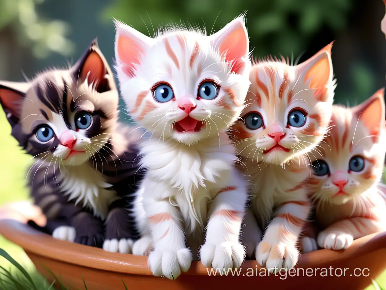 Adorable-Group-of-Playful-Kittens-Engaging-in-Various-Activities