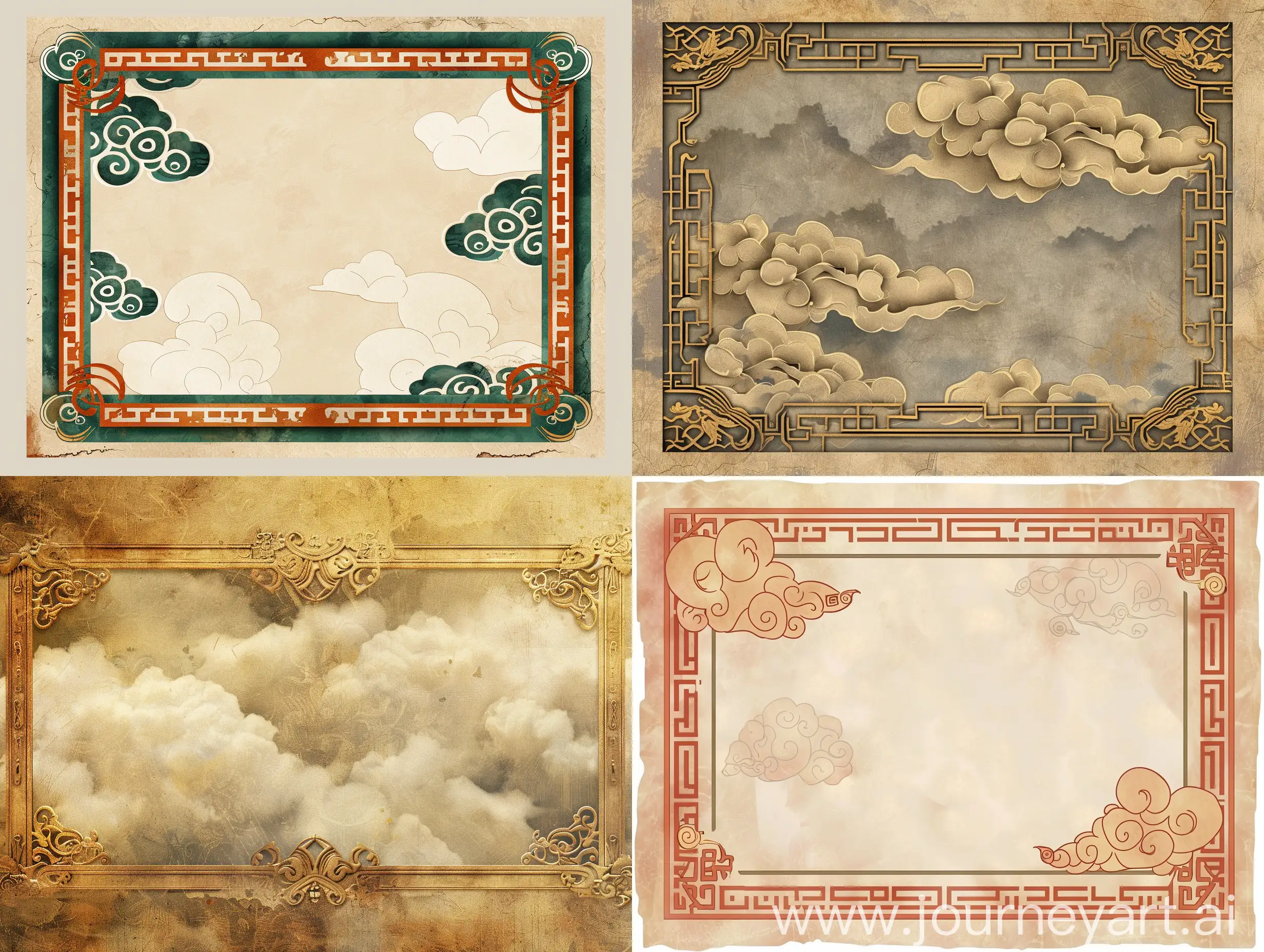 Ancient-Style-Rectangular-Border-with-Cloud-Pattern