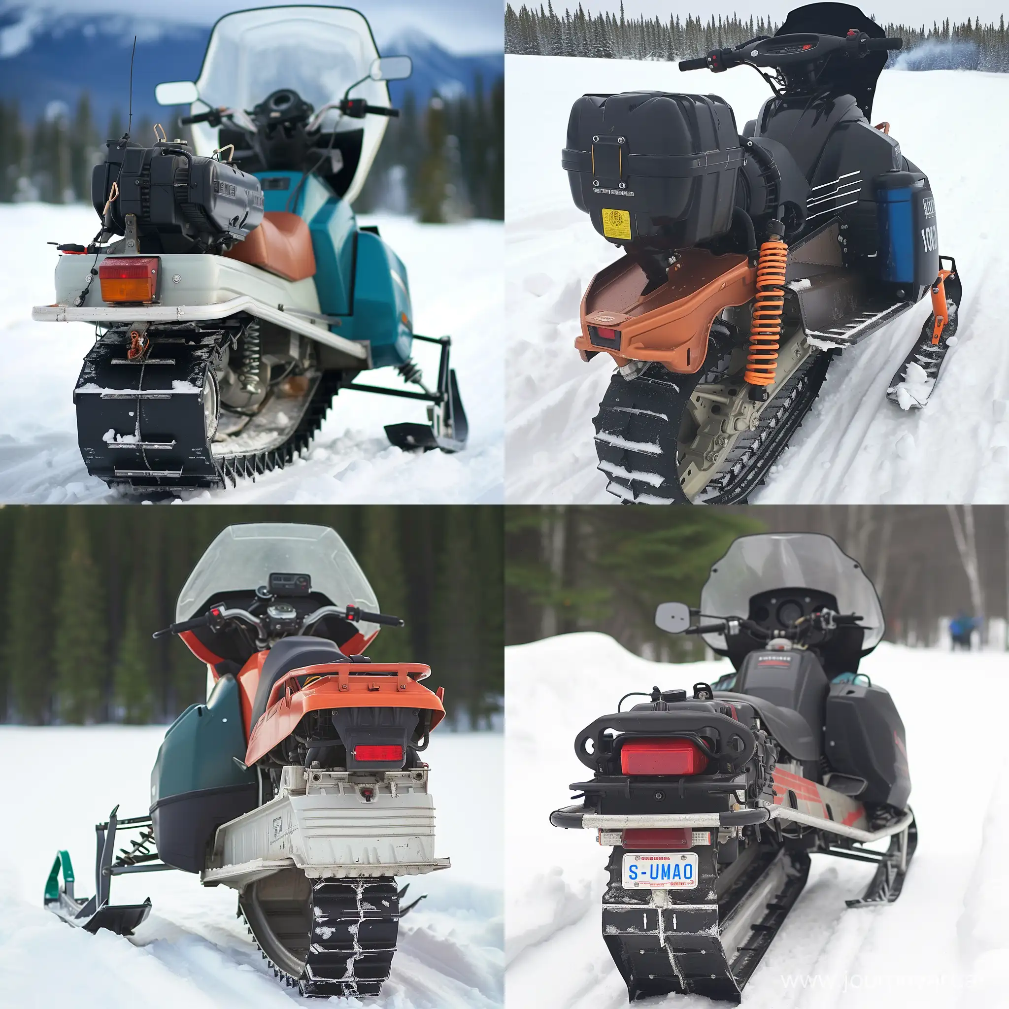 outboard motor on a snowmobile