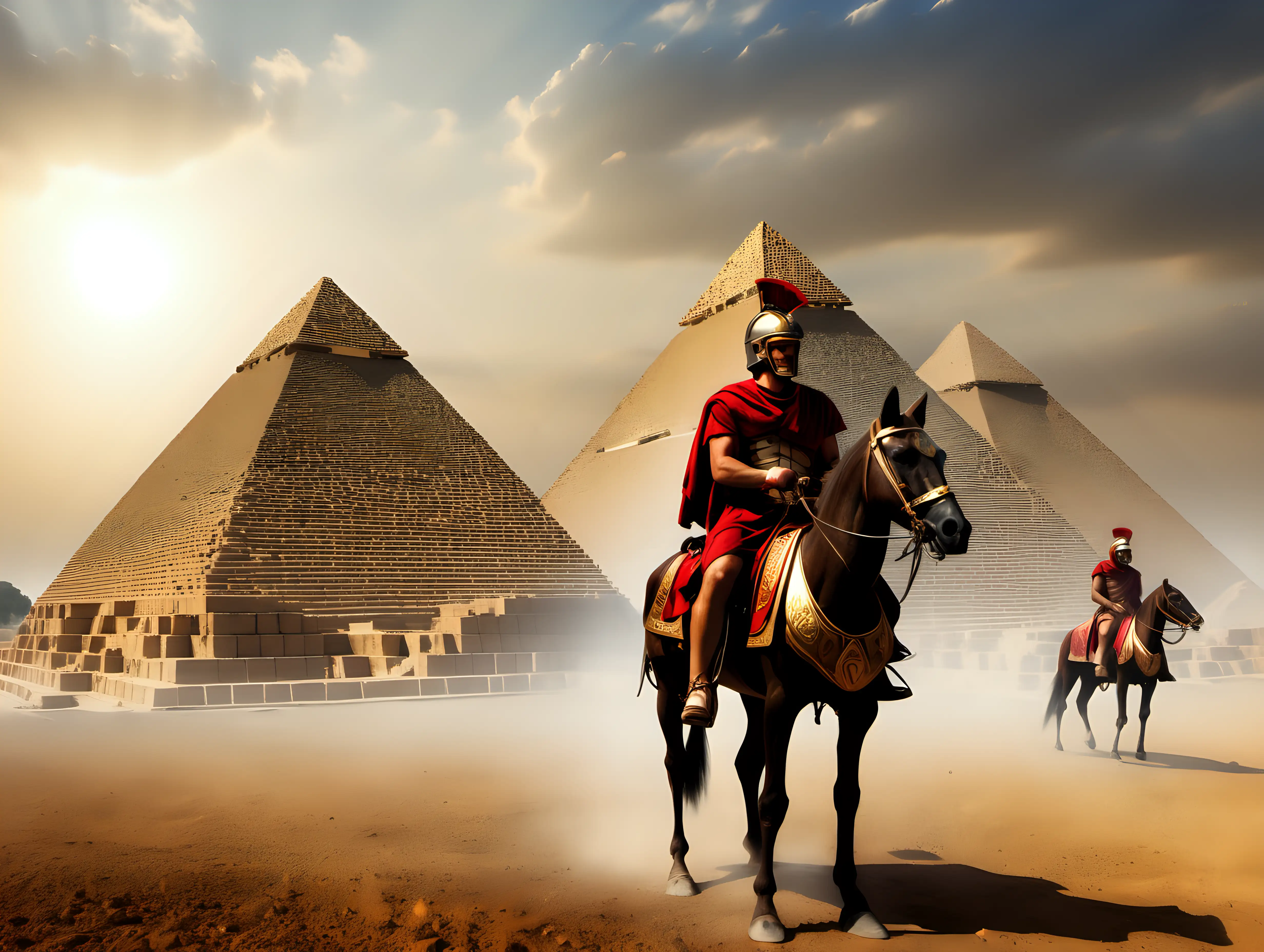 Historical Equestrian Spectacle Roman Rider Pyramids