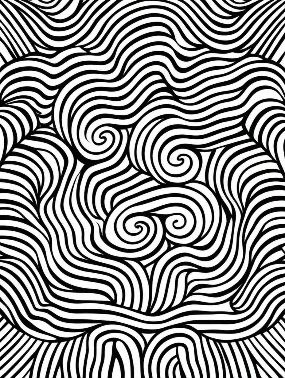 Repetitive Black and White Pattern Coloring Page
