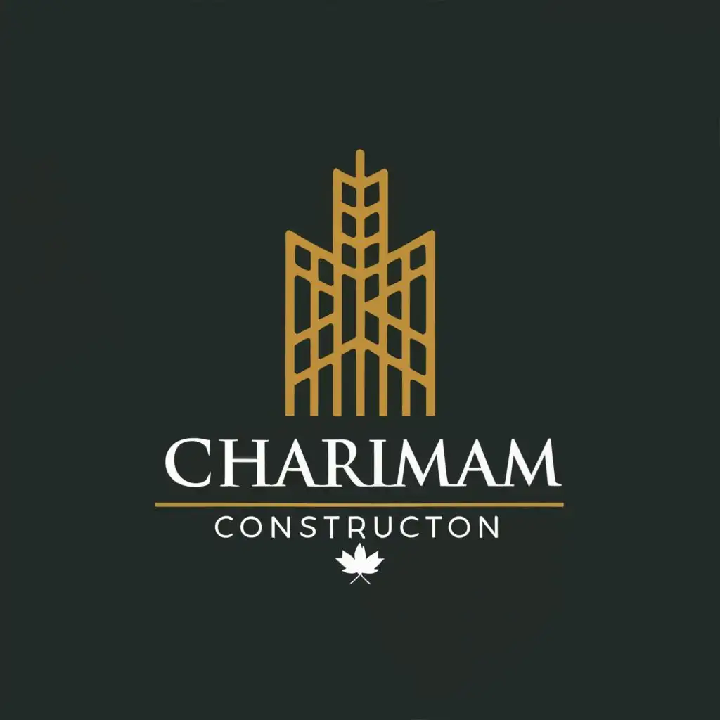 a logo design,with the text "Charisma Tower Construction", main symbol:Buildings and Leaf,Moderate,be used in Real Estate industry,clear background