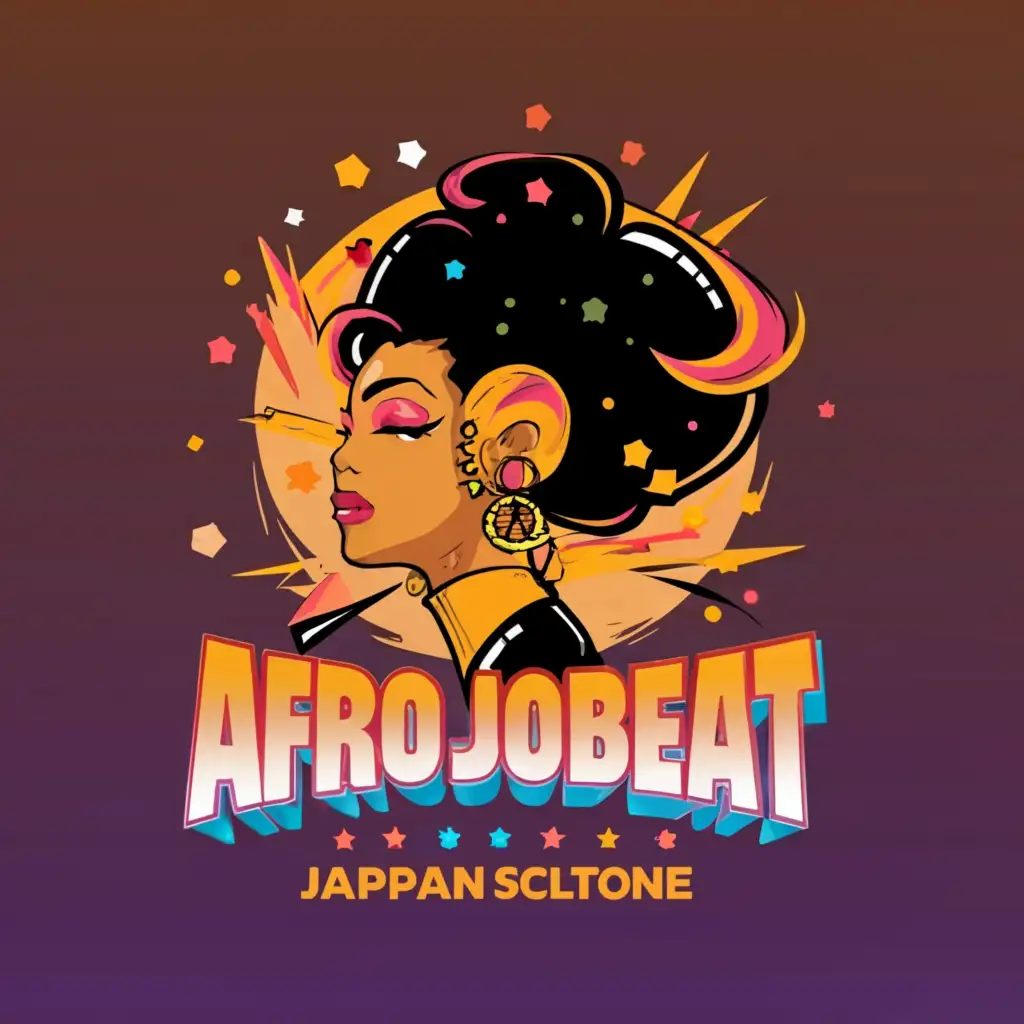 a logo design, with the text 'AFROJOBEAT', main symbol: AFRO SAILOR MOON AFROJOBEAT, COMPLEX, to be used in Entertainment industry, clear background