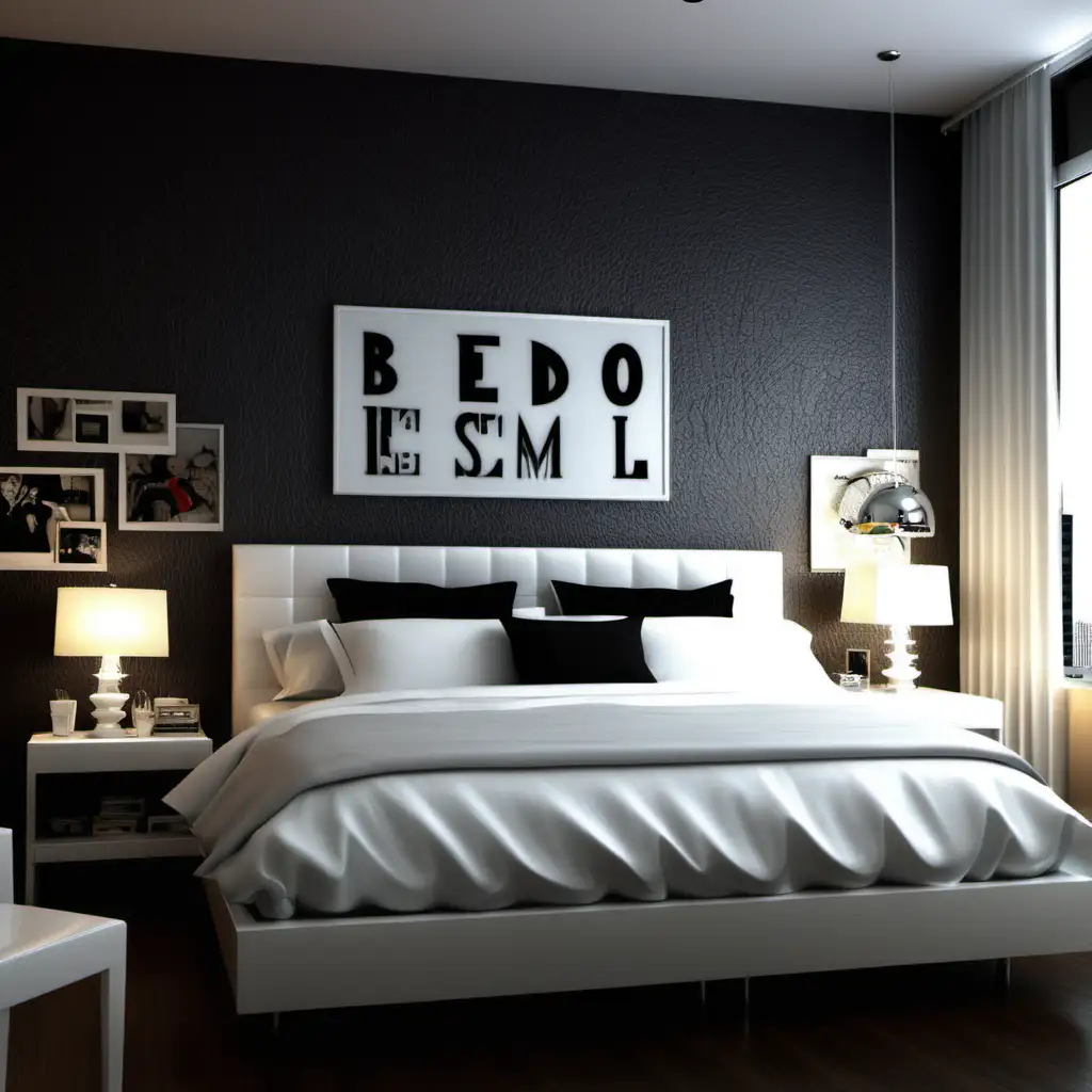 Urban bedroom use can see bed and the wall behind room trendy sophisticated wall