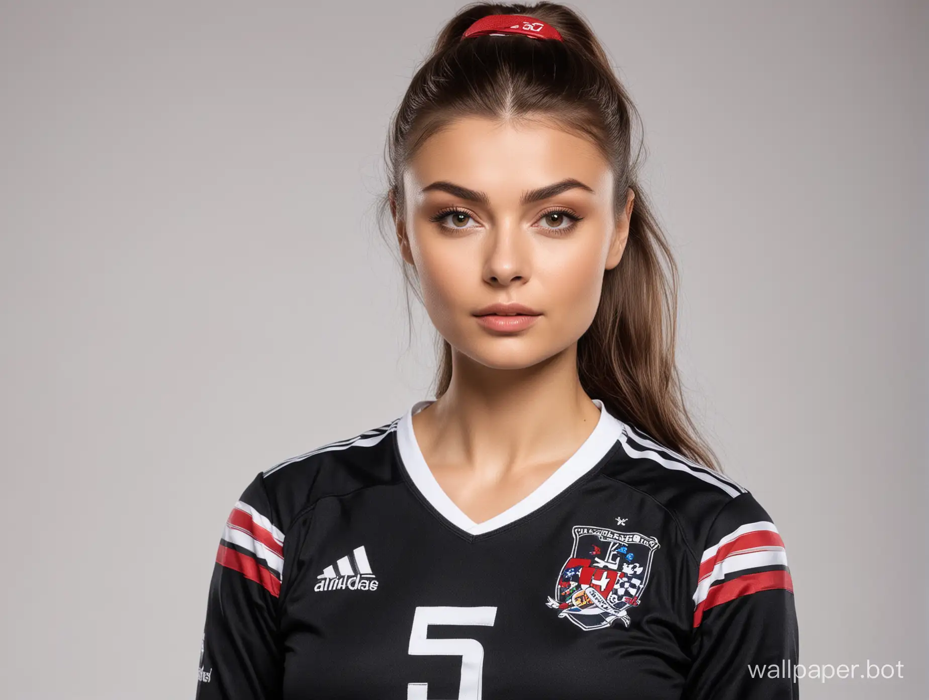 Alina-Kabaeva-Athletic-Portrait-in-Black-Soccer-Uniform