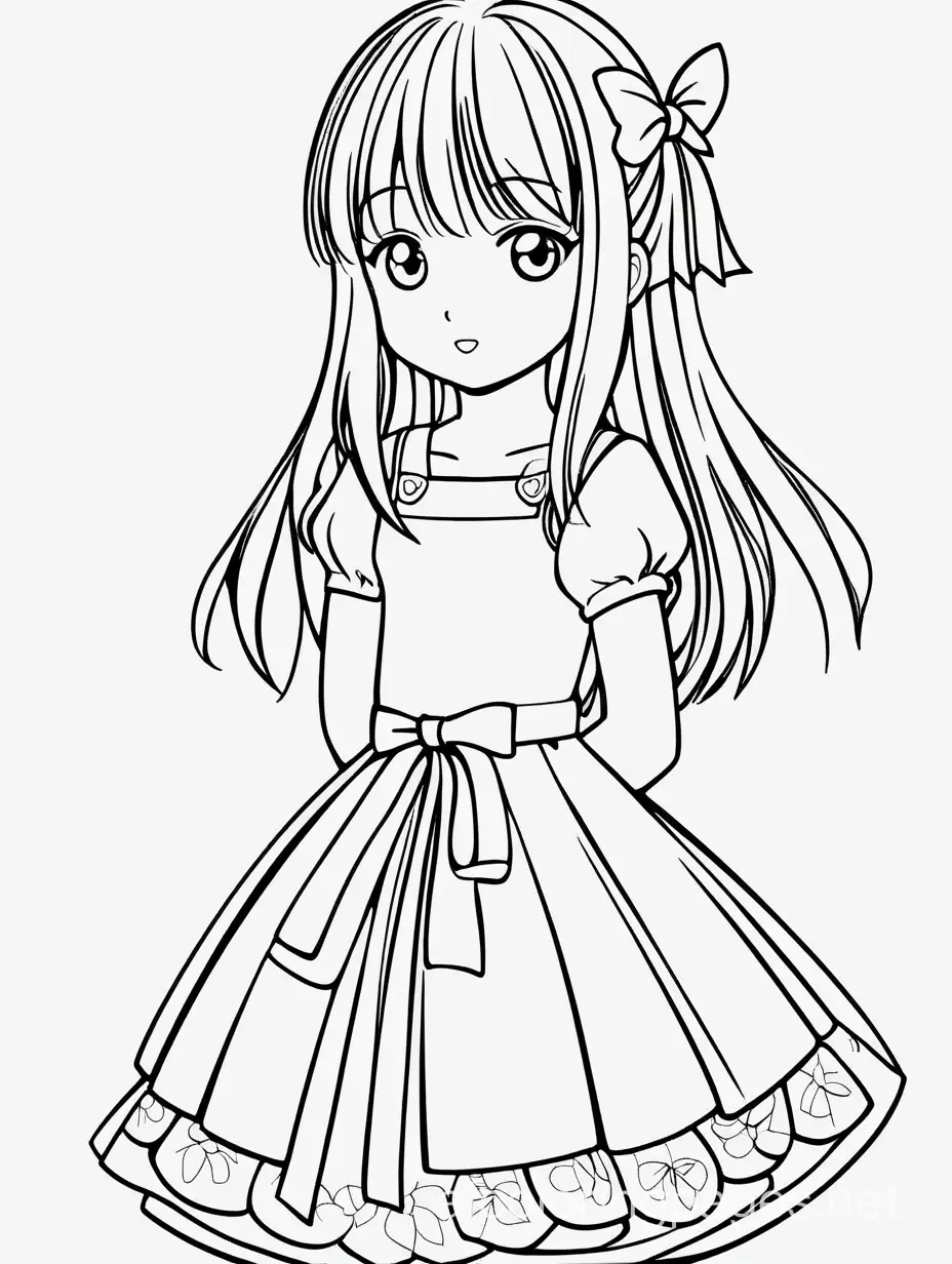 Charming-Anime-Girl-Coloring-Page-in-Elegant-Dress