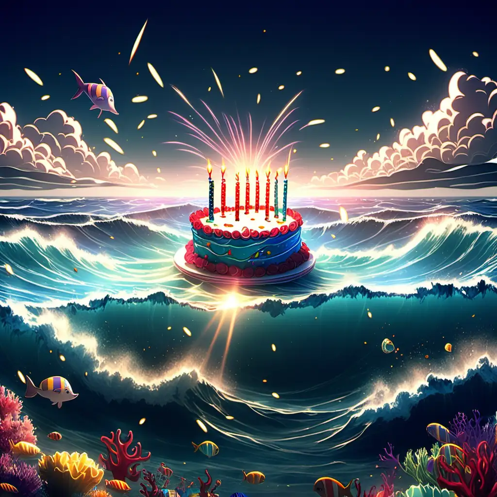 birthday, animation, ocean, magical