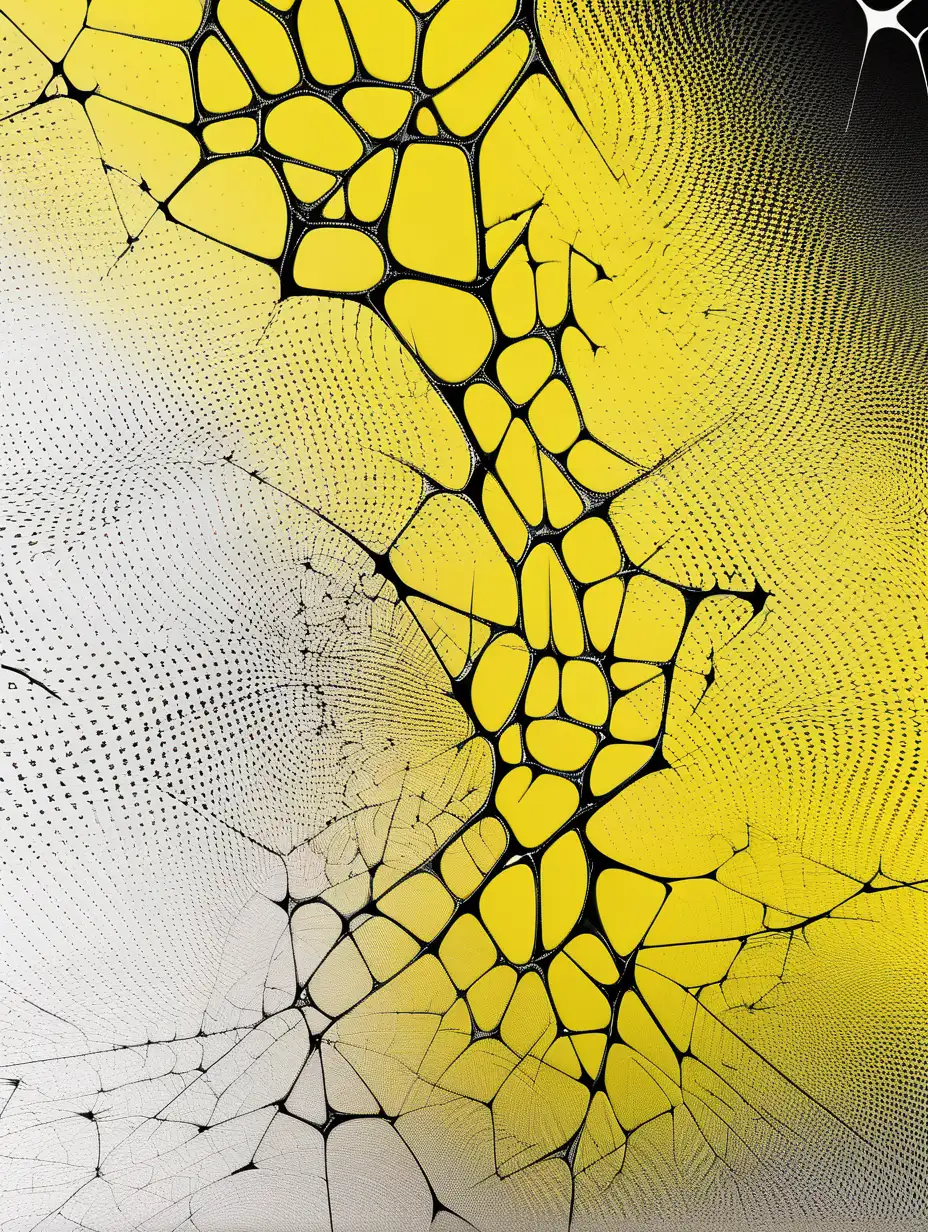 Abstract Minimalist Design with Yellow Black and White Cracks