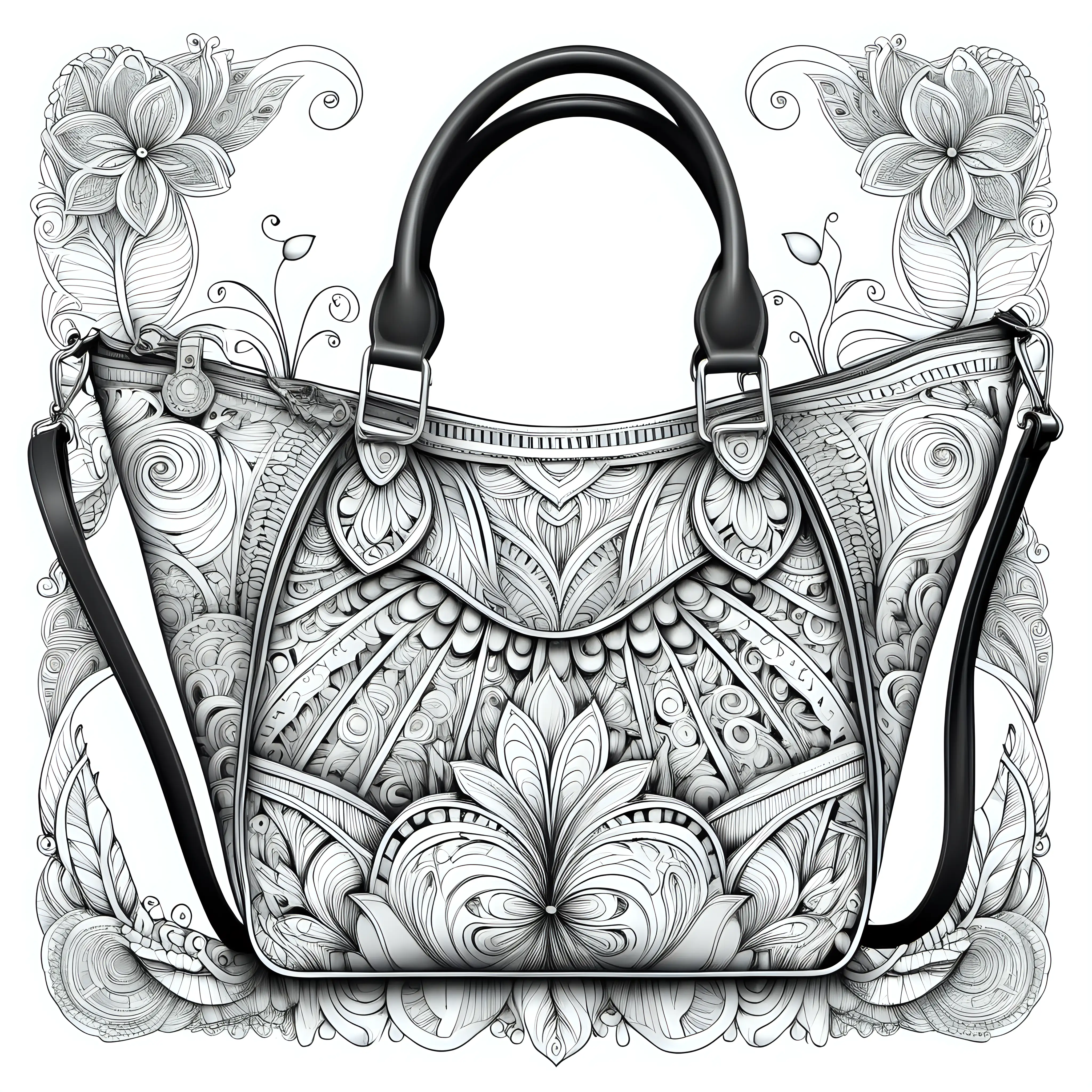 Detailed Handbags and Shoulder Bags Coloring for Adults