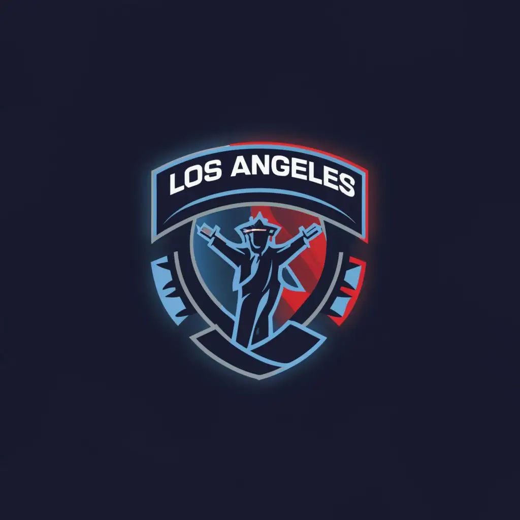 a logo design,with the text "Los Angeles Roleplay", main symbol:Blue and redlights with a cop,Moderate,clear background