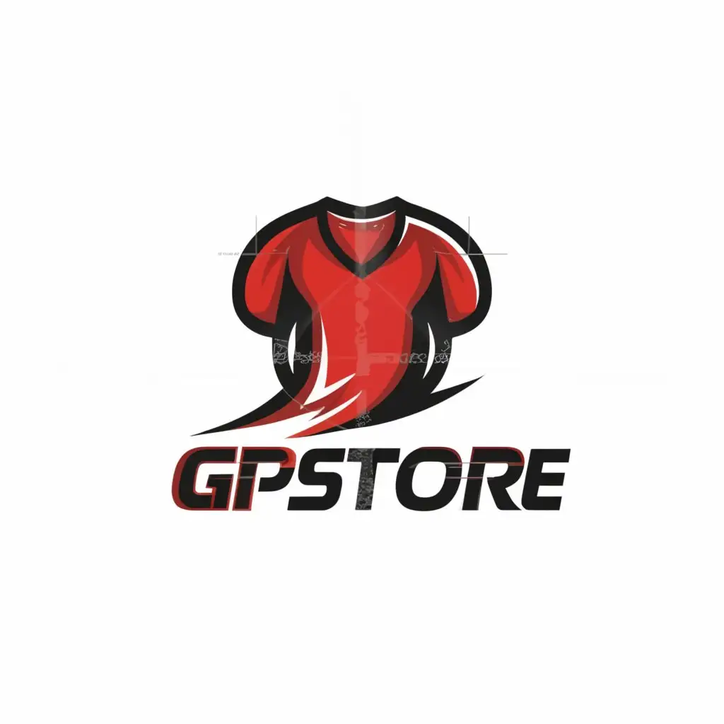 a logo design,with the text "GPStore", main symbol:Jersey,Moderate,be used in Sports Fitness industry,clear background