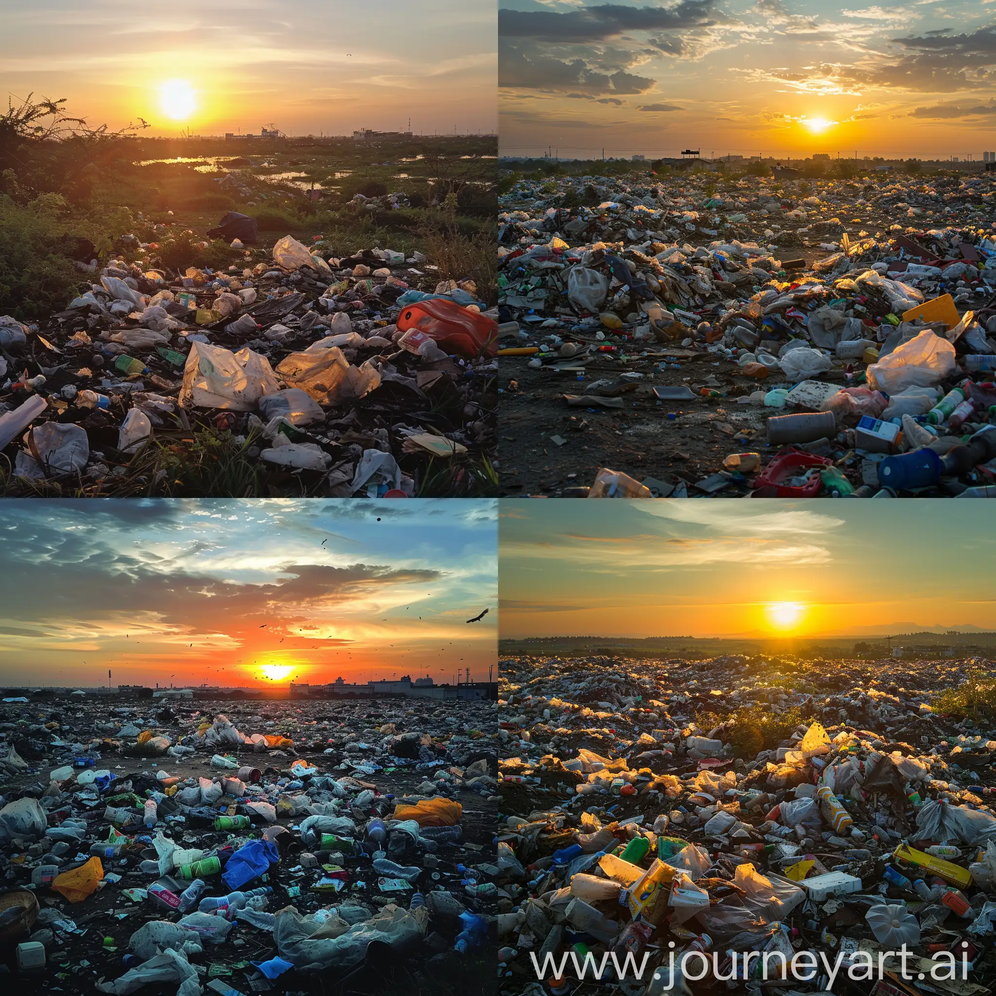 Urban-Waste-Management-at-Sunset