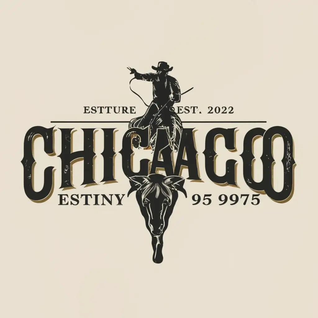 a logo design,with the text "Chicago", main symbol:Cowboy,Moderate,clear background