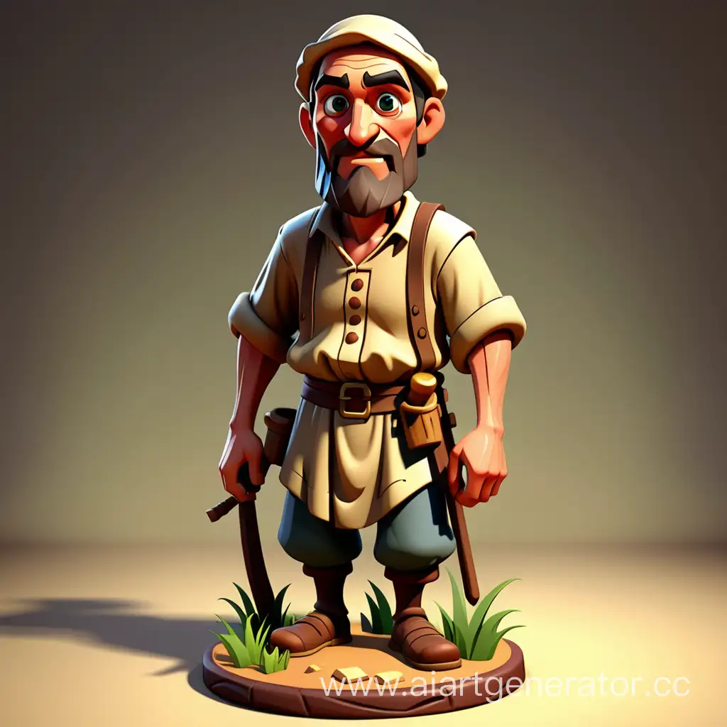 Colorful-3D-Peasant-Character-Standing-Proudly