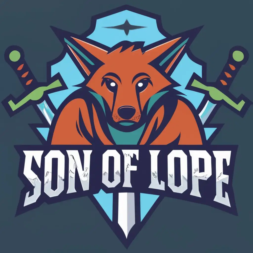 LOGO-Design-For-Son-of-Lope-Majestic-Wolf-with-Sword-Emblem-and-Elegant-Typography