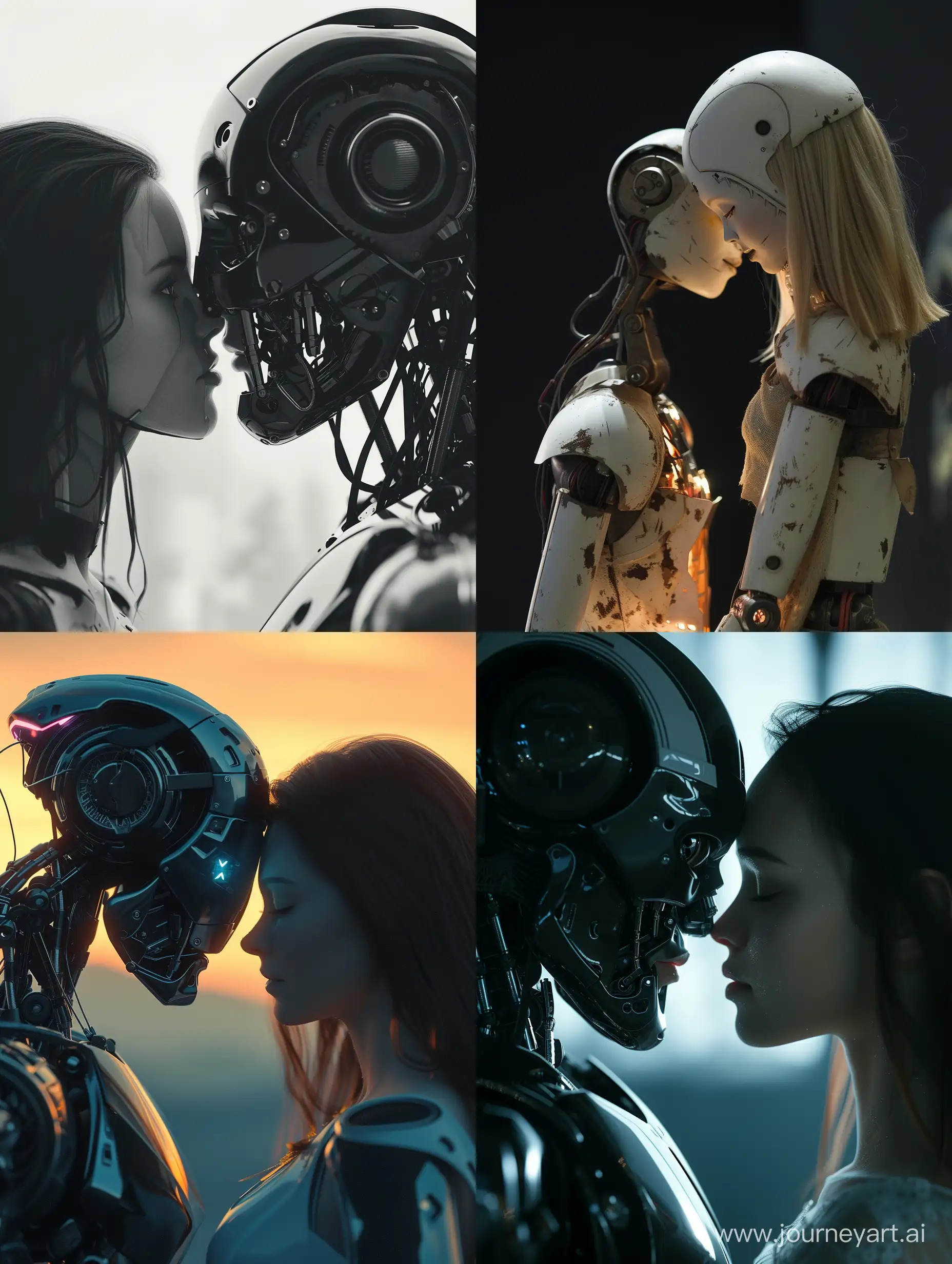 Sentient-Robots-Romantic-Pursuit-of-Human-Love-in-Captivating-Dutch-Angle-Scene