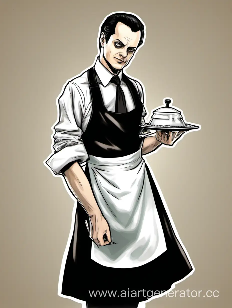 Jim-Moriarty-Cosplaying-as-a-Maid-Black-Dress-with-White-Apron