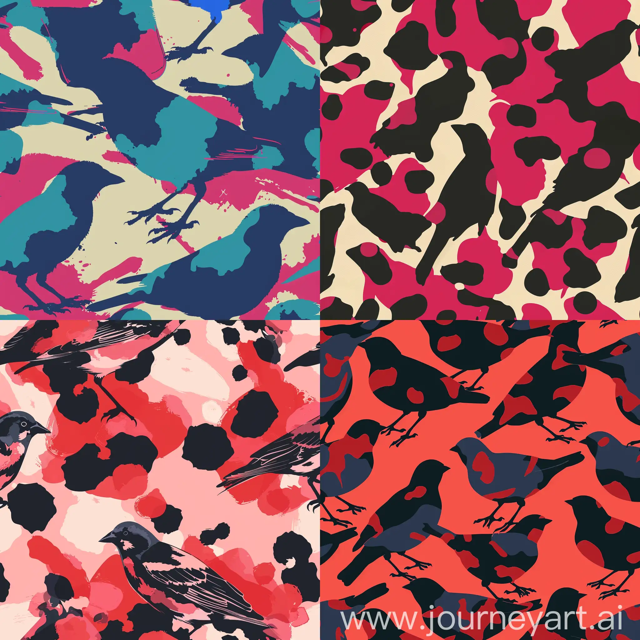 camouflage pattern with spot, starling ruby treatment