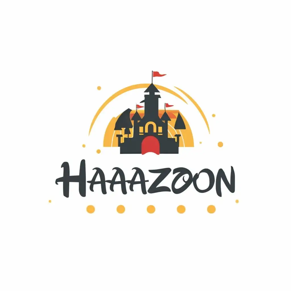 logo,  disney logo with the online store shopping icon, with the text "HAAZON", typography, be used in Internet industry