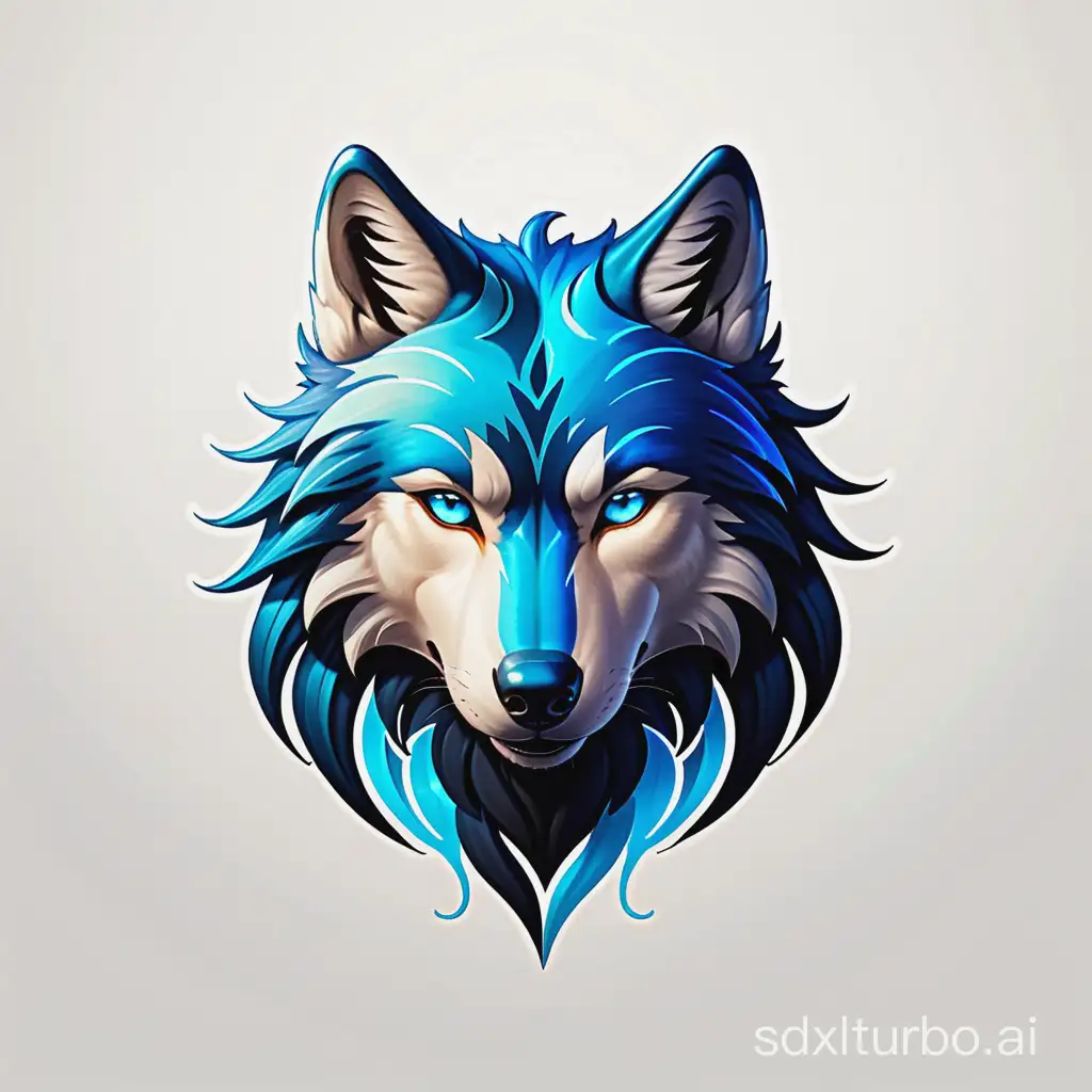 LOGO TO TRAVEL COMPANY LIKE WOLF AND HE HAVE ABLUE FIRE WINGES