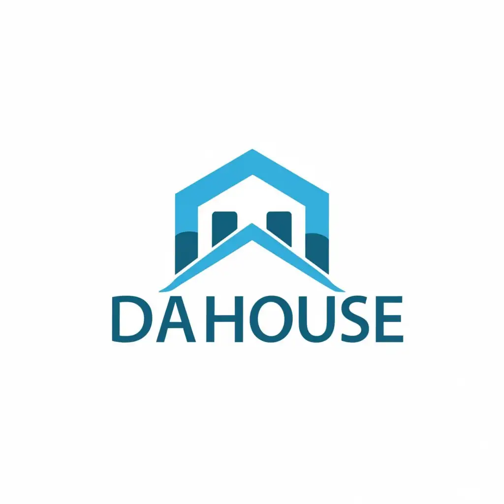 logo, House, with the text "DaHouse", typography, be used in Entertainment industry