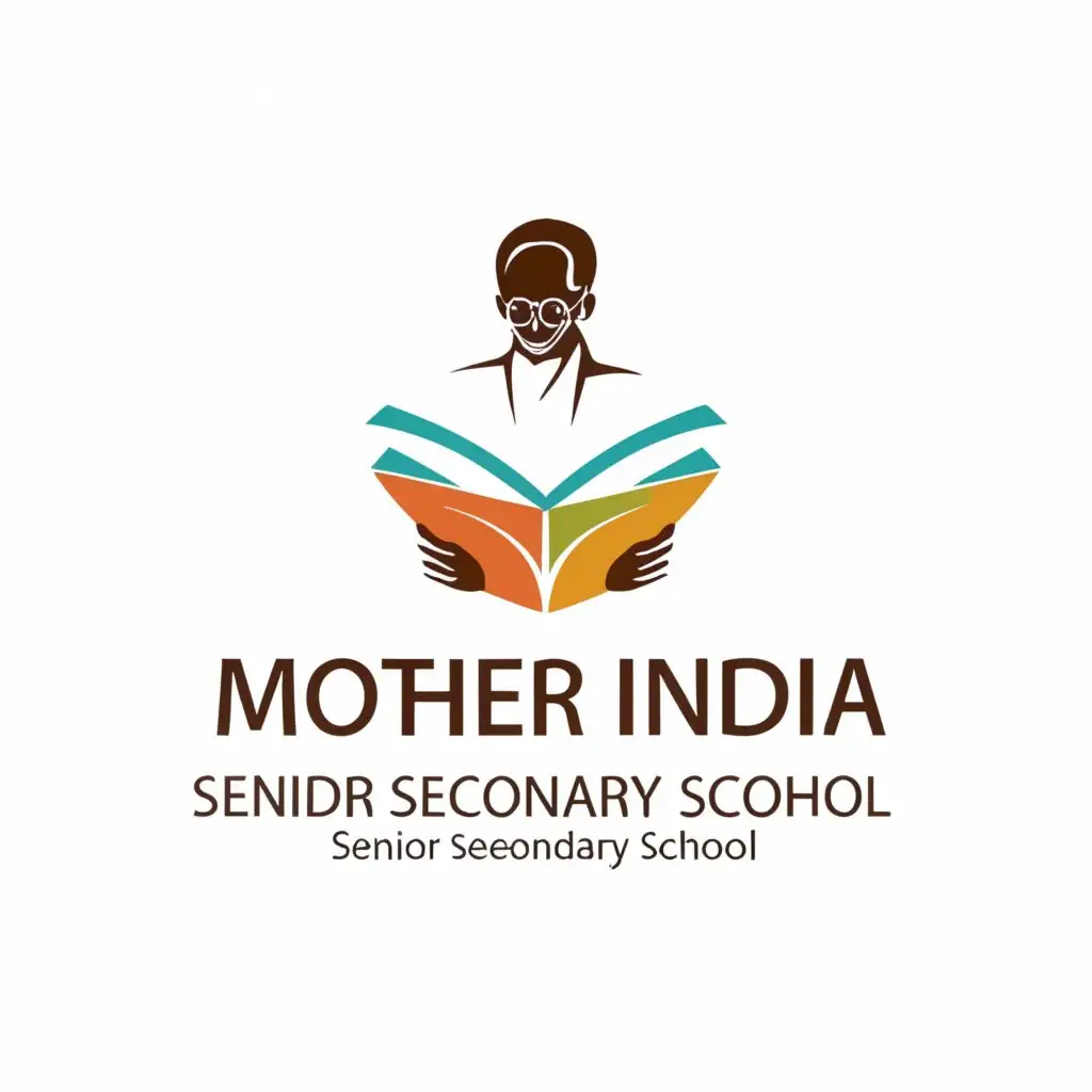 a logo design,with the text "MOTHER INDIA SR SEC SCHOOL", main symbol:The man who does not read books has no advantage over the one who cannot read them,complex,be used in Education industry,clear background