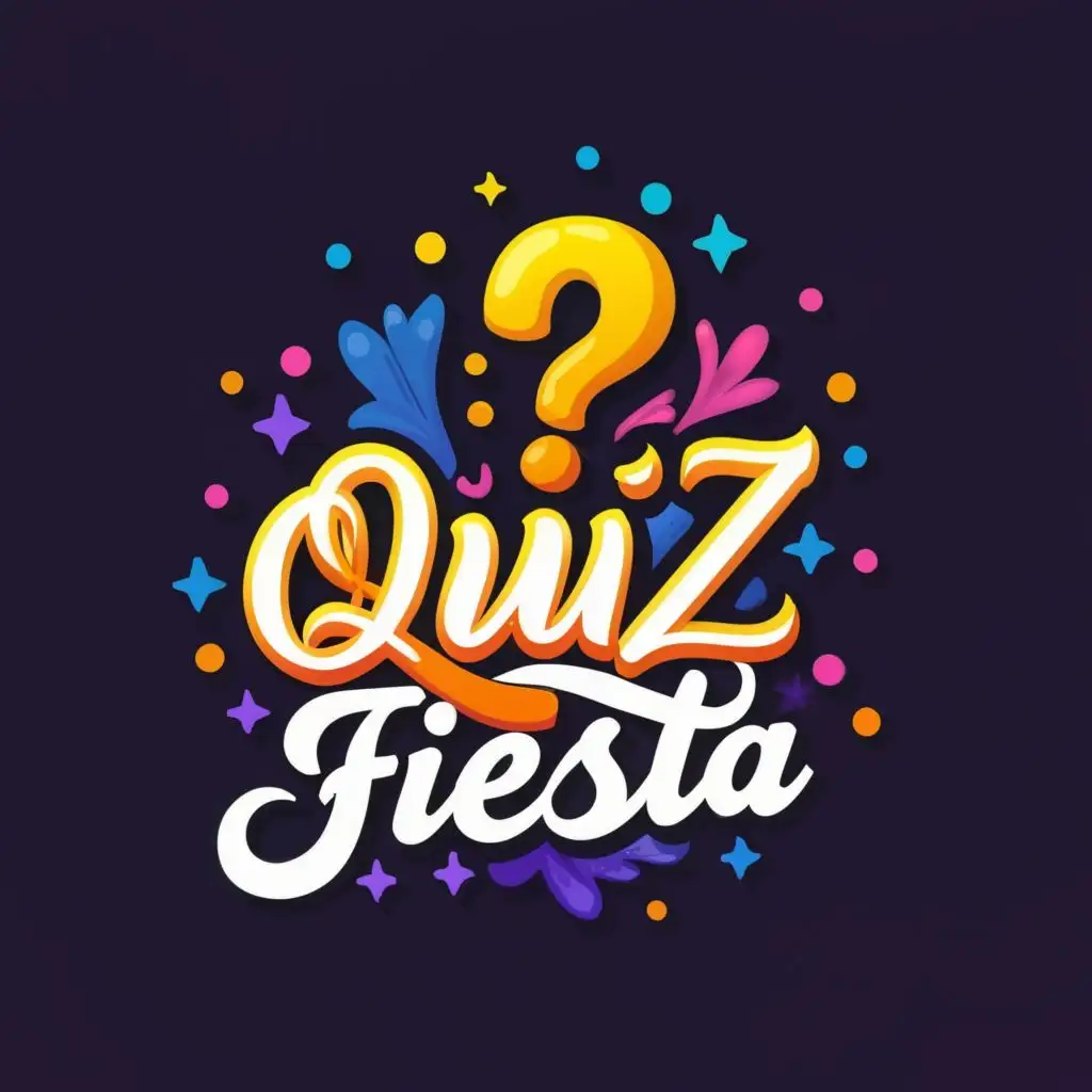 logo, Question Mark, with the text "Quiz Fiesta ", typography, be used in Education industry