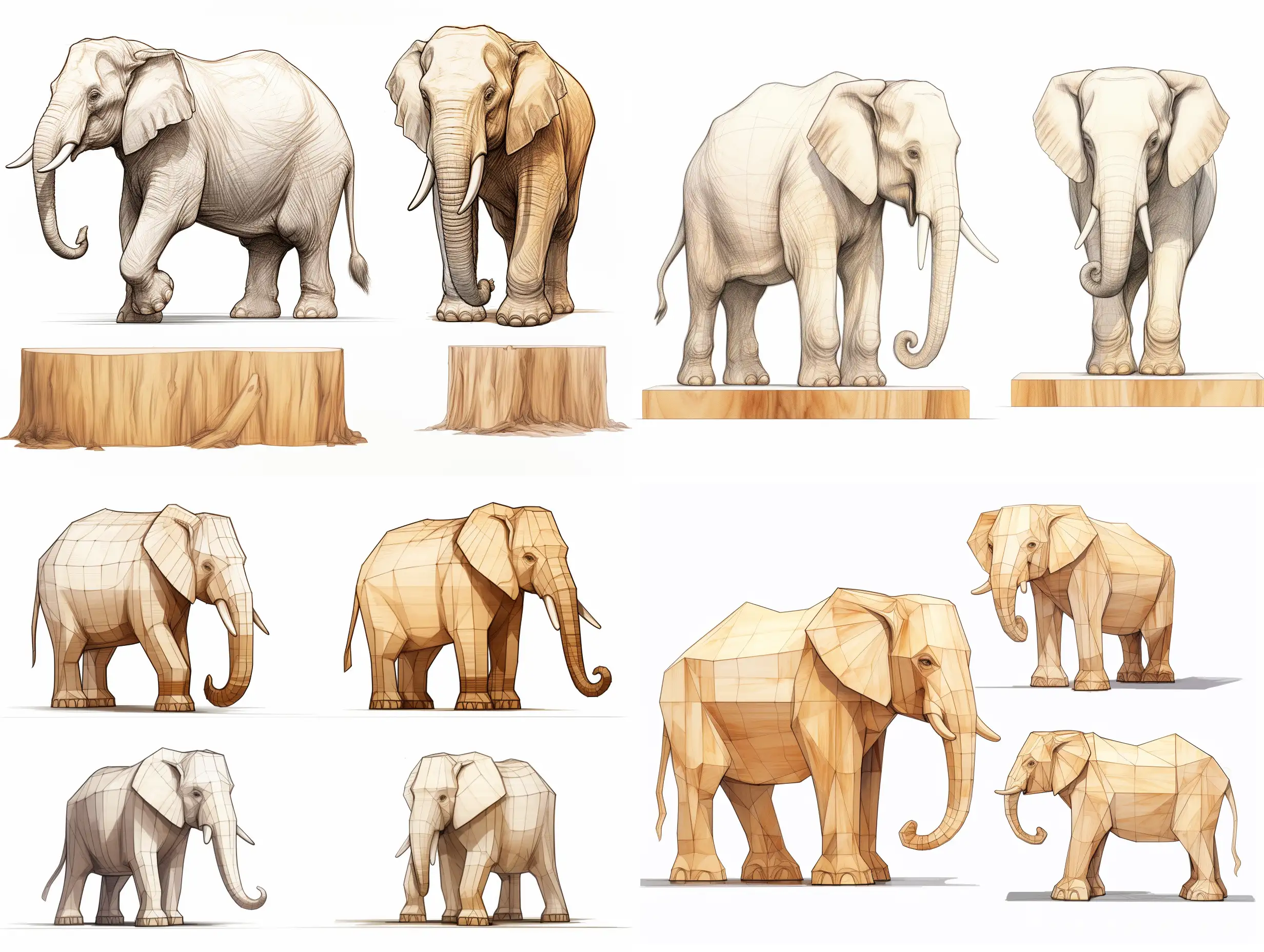 Dynamic-Elephant-Wood-Carving-for-Battle-3D-Sculpture