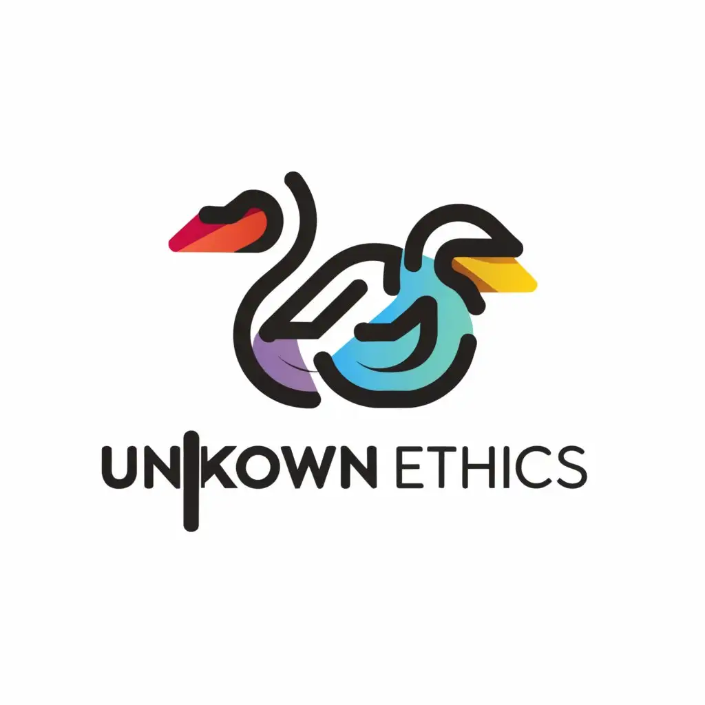 a logo design,with the text "Unknown Ethics", main symbol:Duck,Minimalistic,be used in Technology industry,clear background