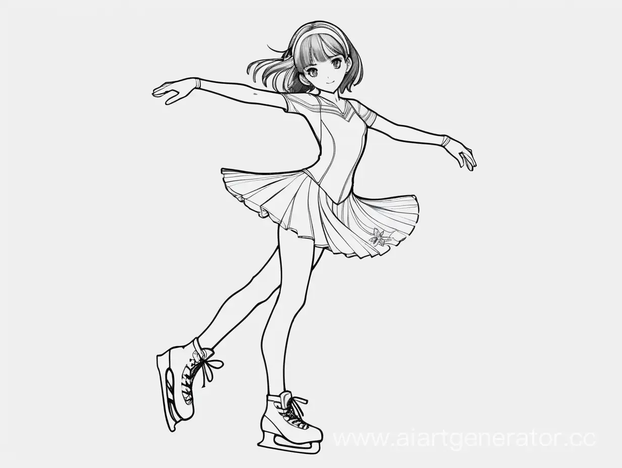Graceful-Anime-Figure-Skater-Girl-in-Monochrome