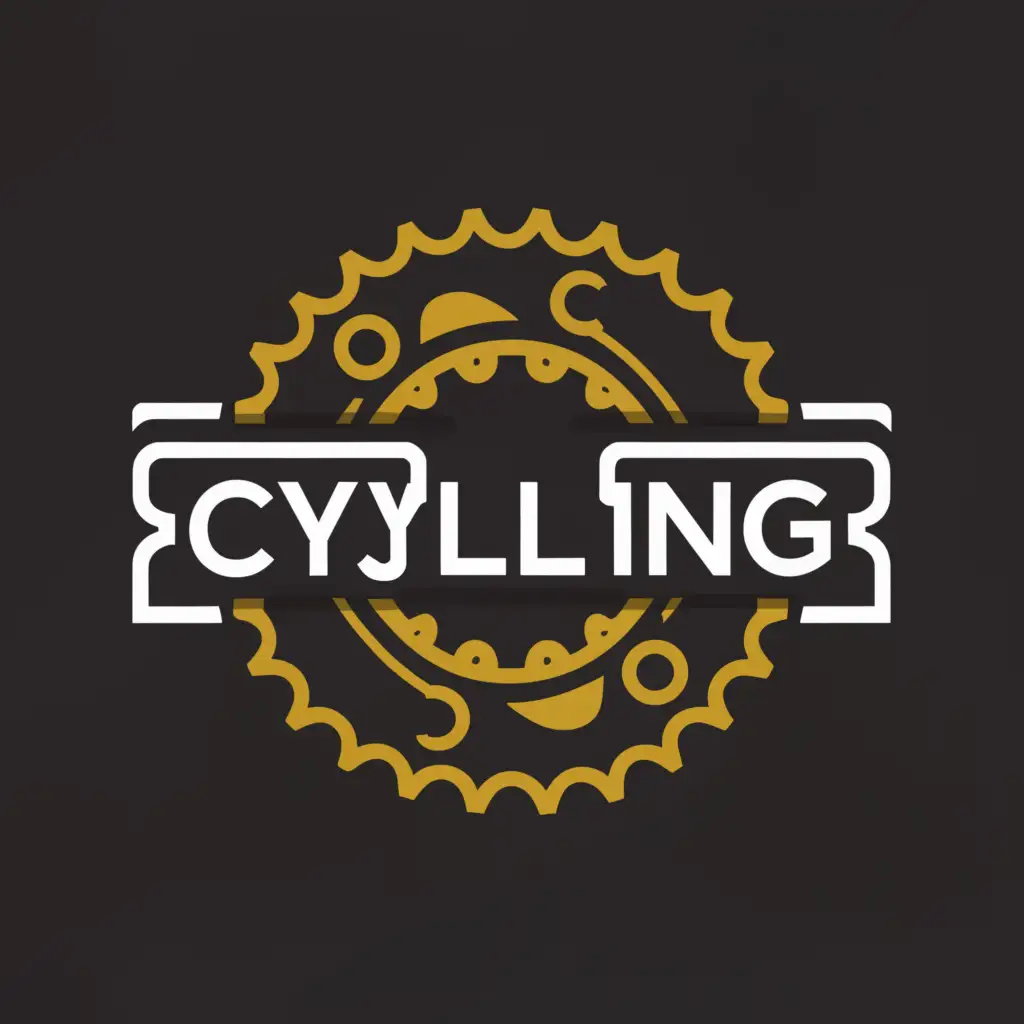 a logo design,with the text "cycling gang", main symbol:chain and bicycle gear,Moderate,clear background