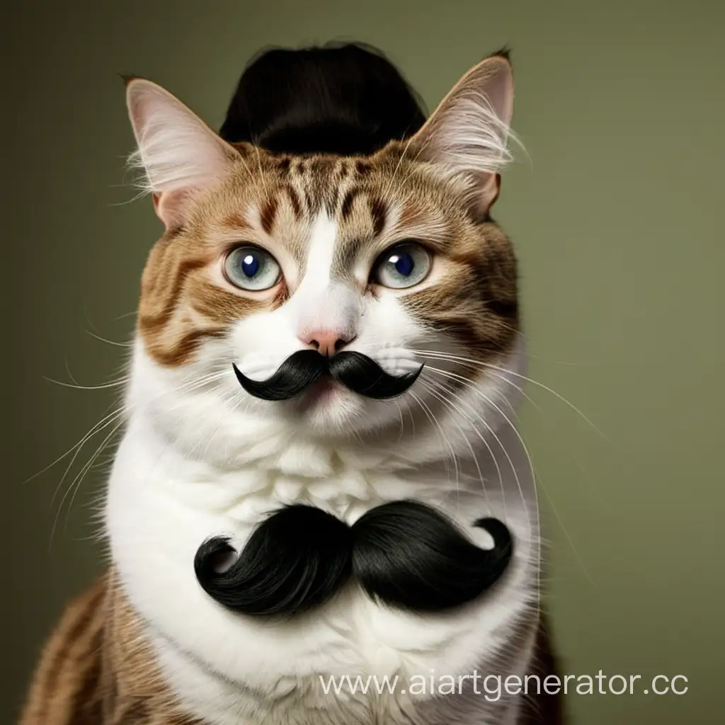 Playful-Feline-with-Whimsical-Human-Mustaches