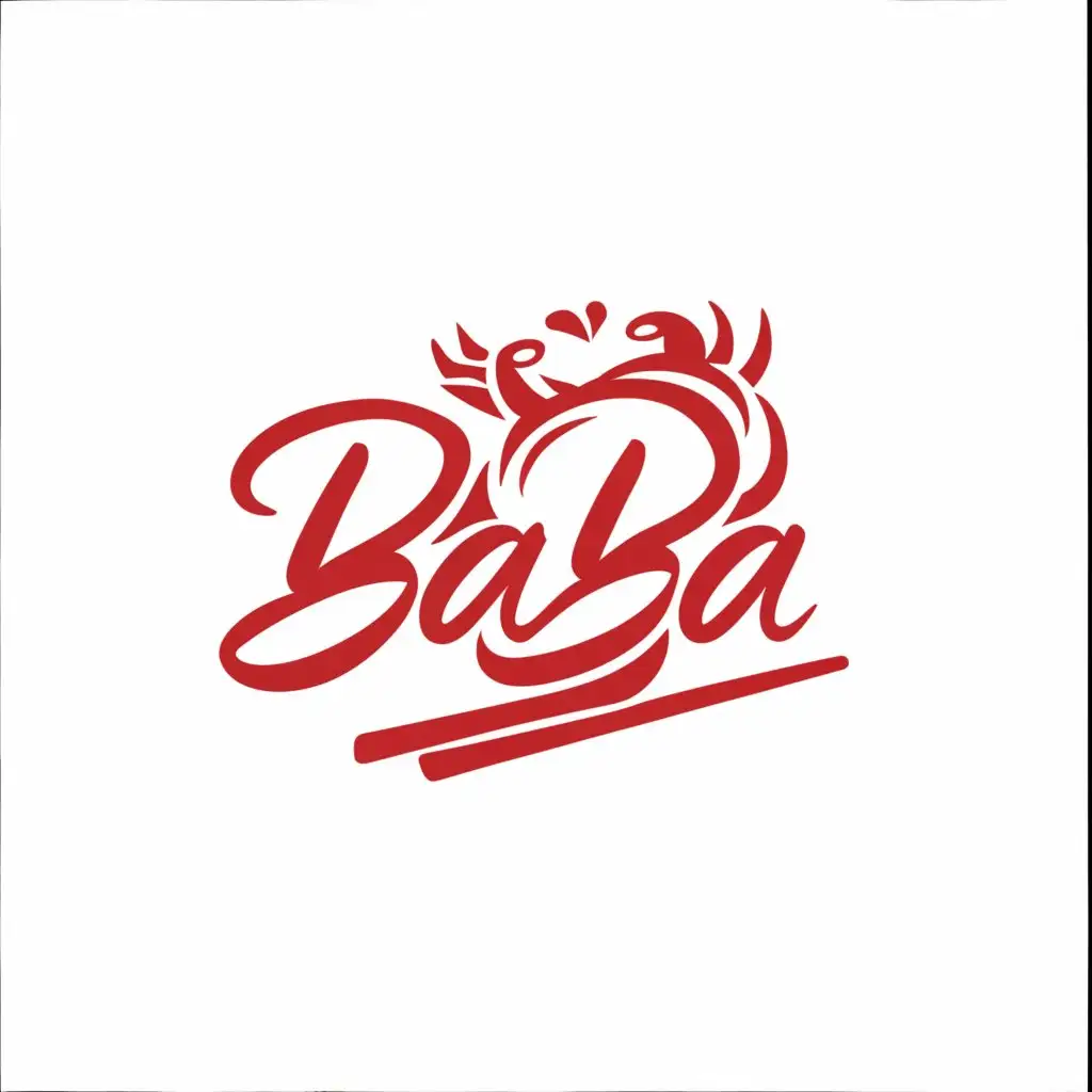 a logo design,with the text "BA BA", main symbol:noodle bow of crab,Moderate,clear background