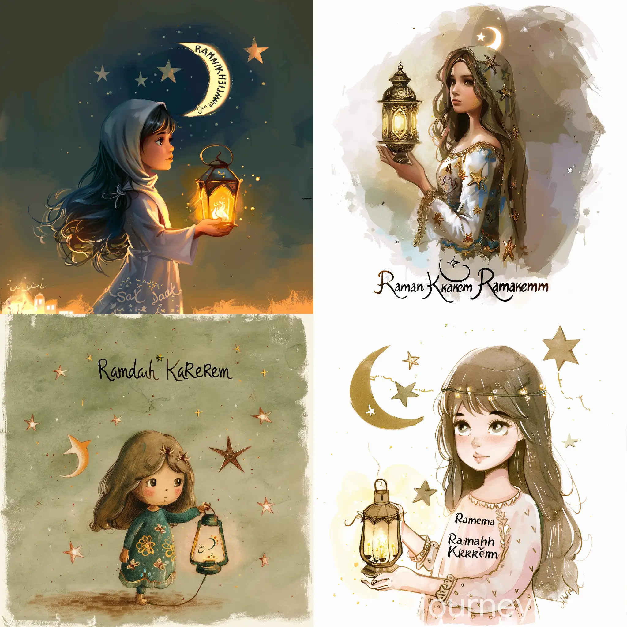 Girl-Holding-Ramadan-Kareem-Lantern-with-Crescent-and-Star