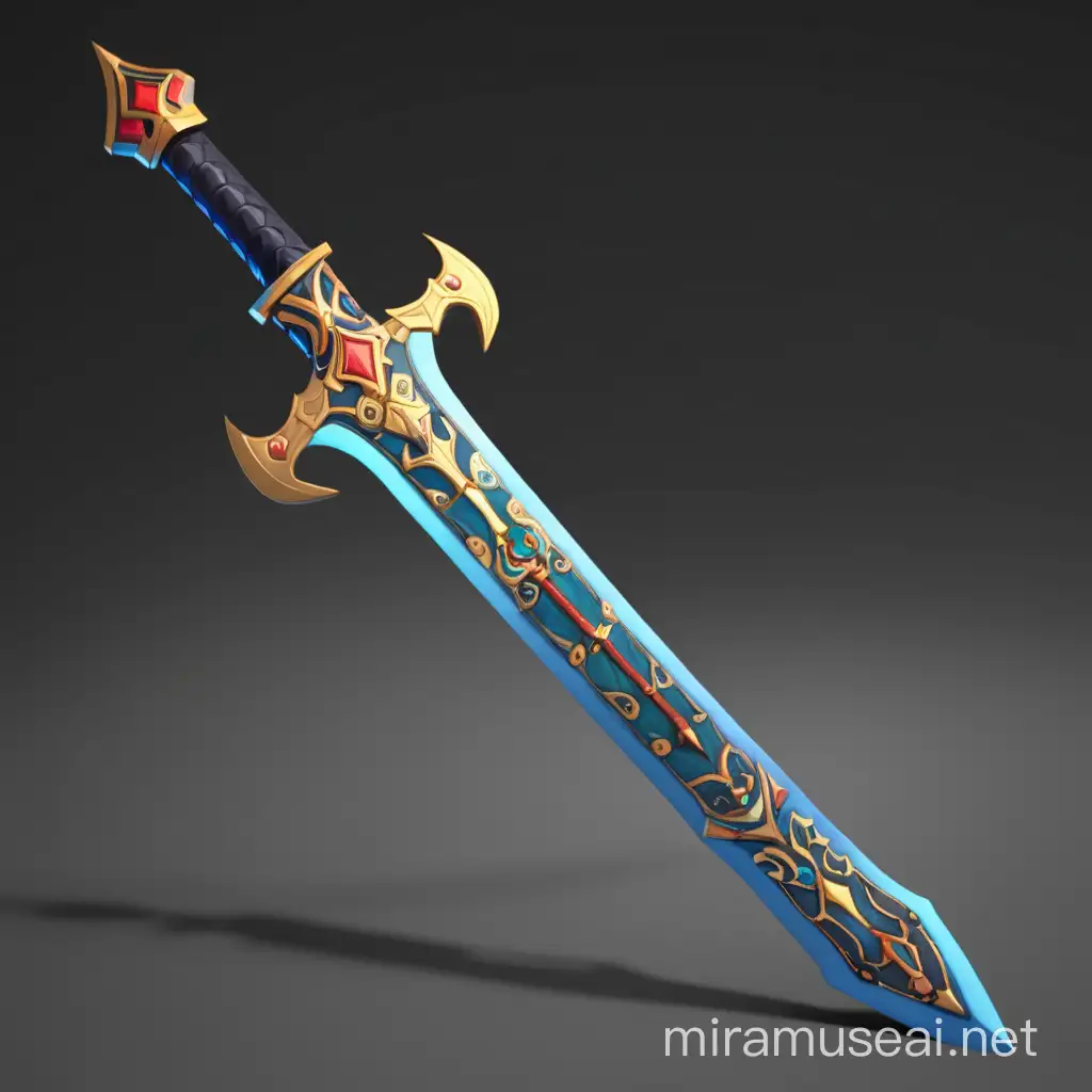 Fantasy Warrior Holding Stylized Sword