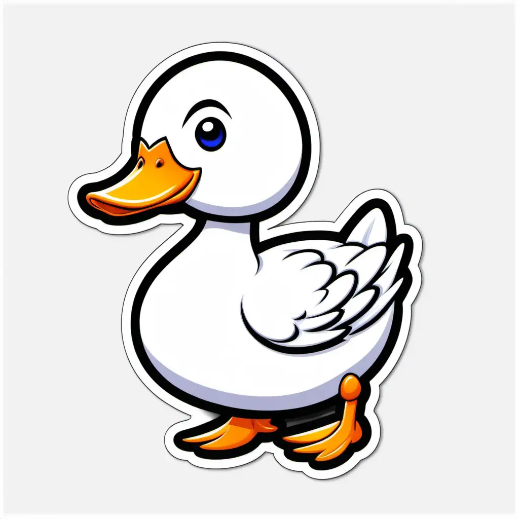 Colorful Duck Sticker Patch Vibrant and Playful Cartoon Duck Design