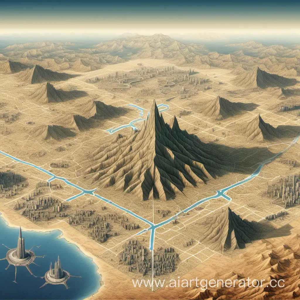 Topographical-Map-with-City-Mountains-Desert-and-Sea
