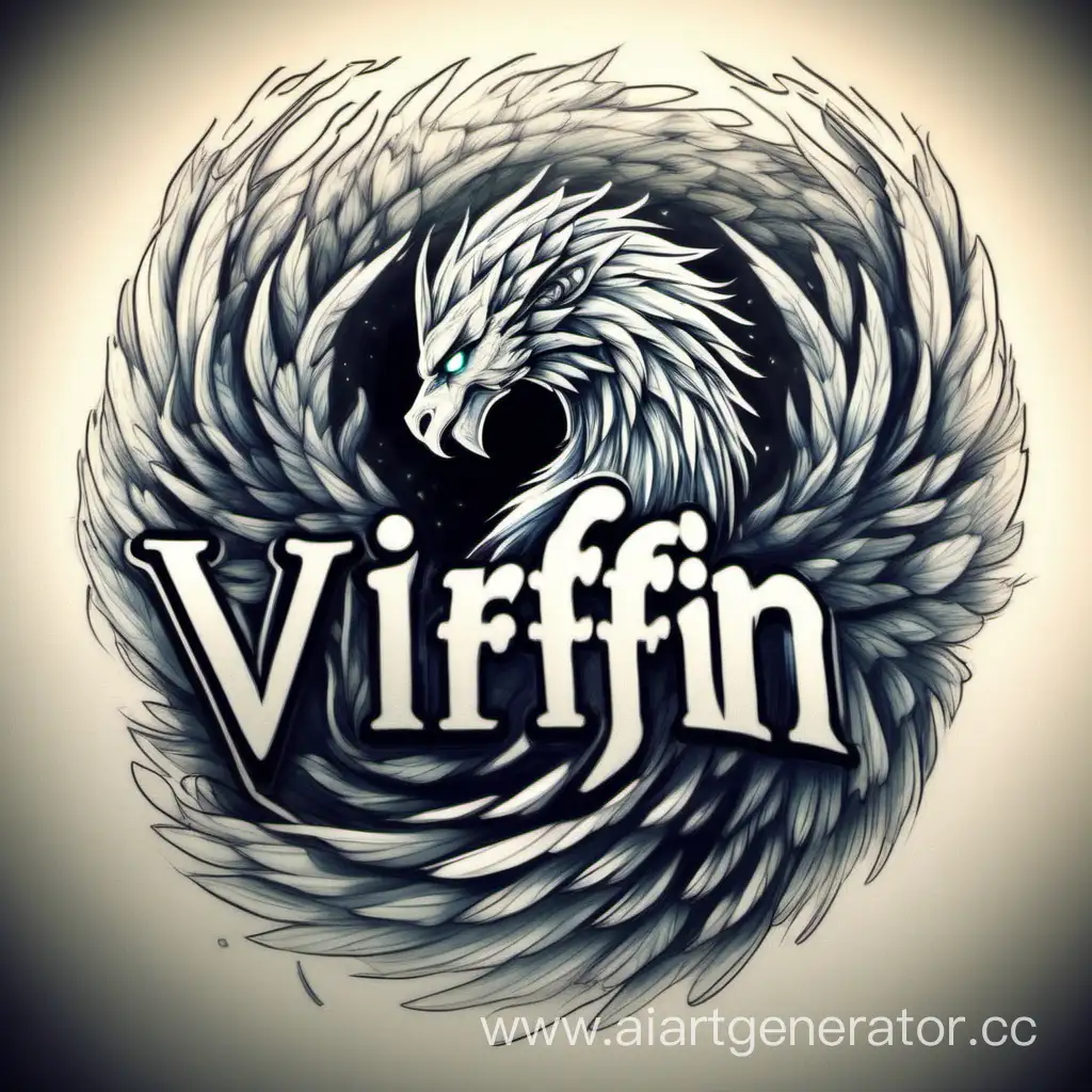 Draw an avatar that would illustrate the channel with the name Virffin. It is a mixture of the words Vortex and Griffin in the nickname