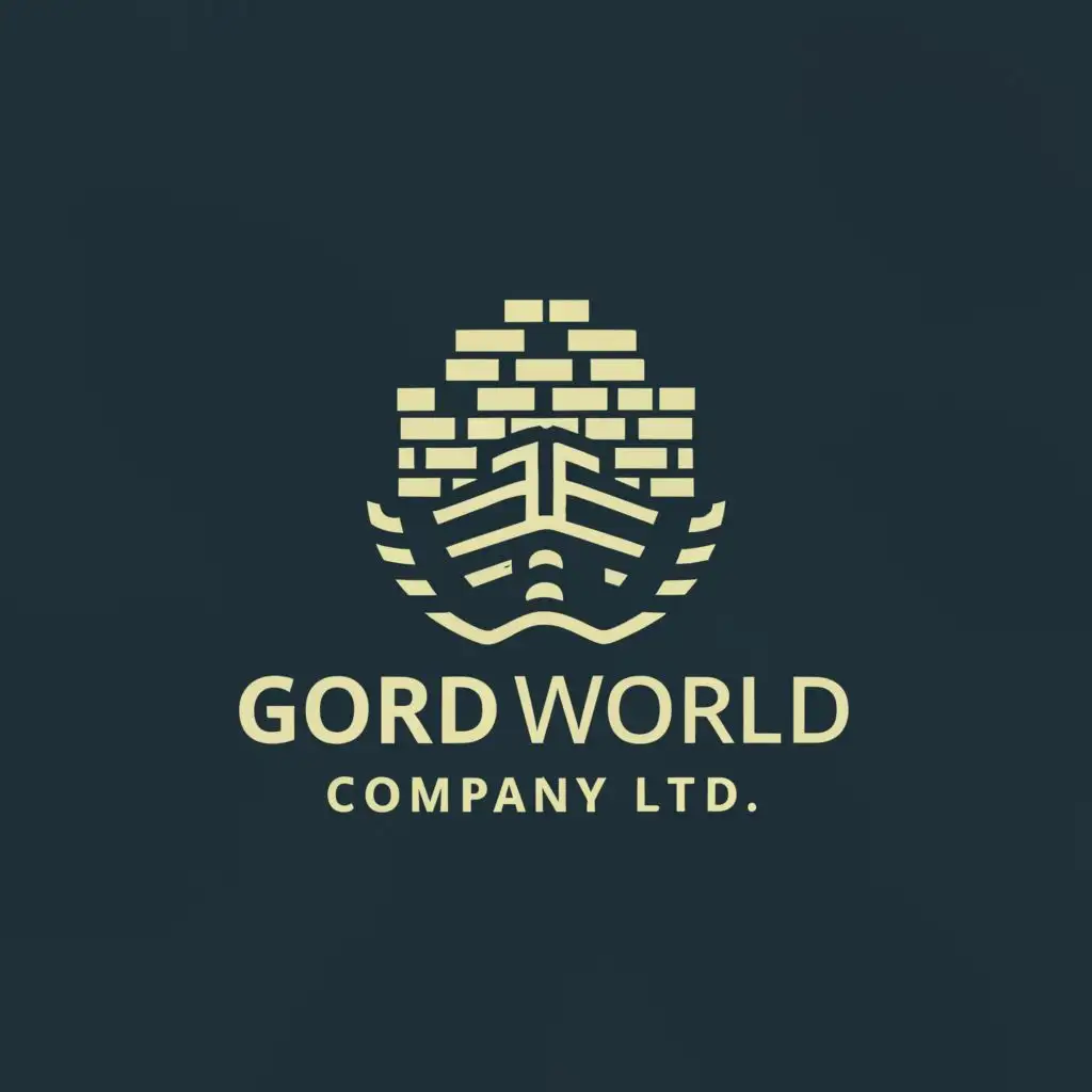 logo, A shipload, with the text "GORDWORLD COMPANY LTD", typography