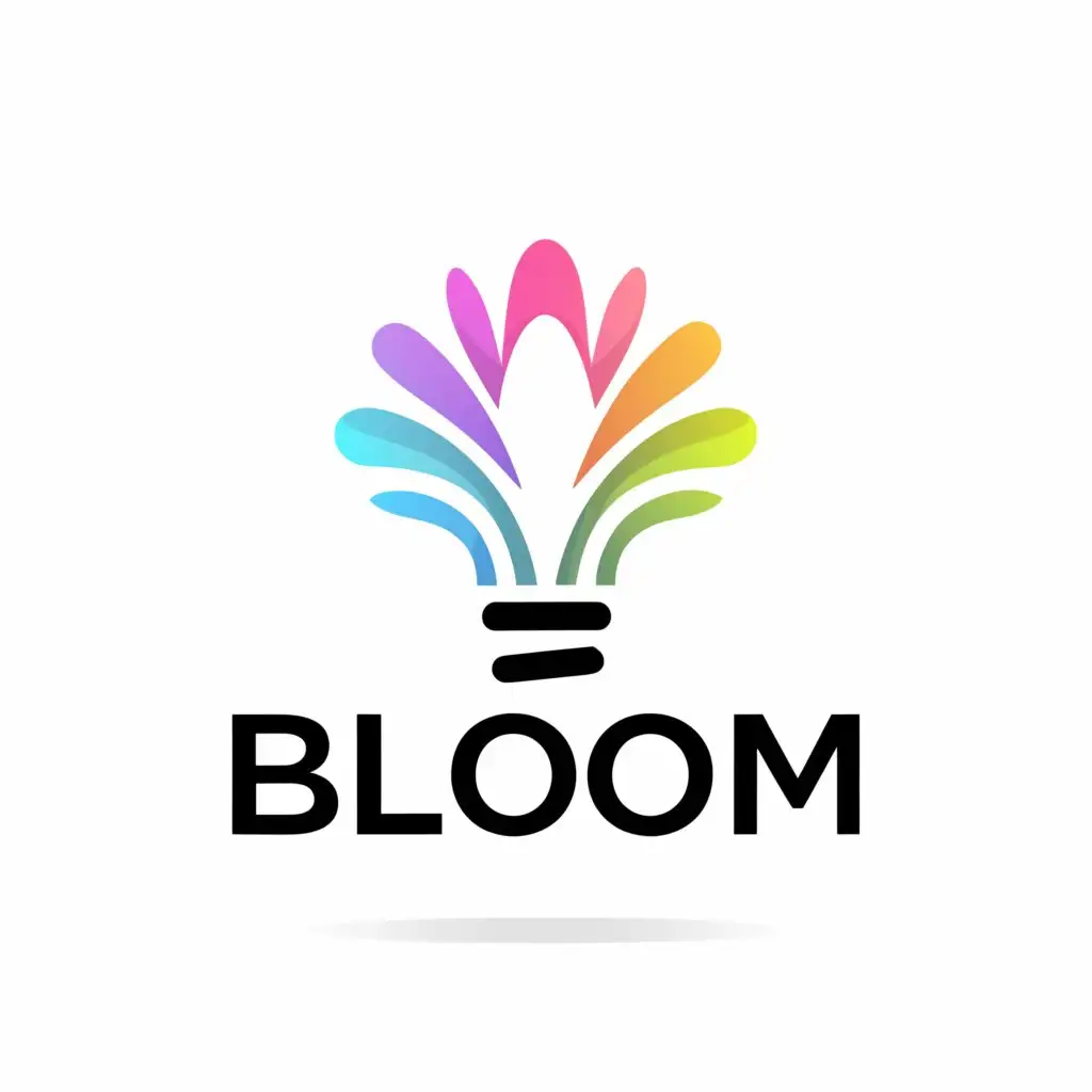 a logo design,with the text "bloom", main symbol:light bult colors,Moderate,clear background