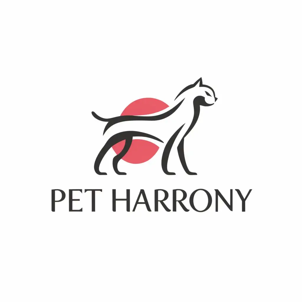 a logo design,with the text 'Pet Harmony', main symbol: elegant cat walks,Minimalistic,be used in Beauty Spa industry,clear background