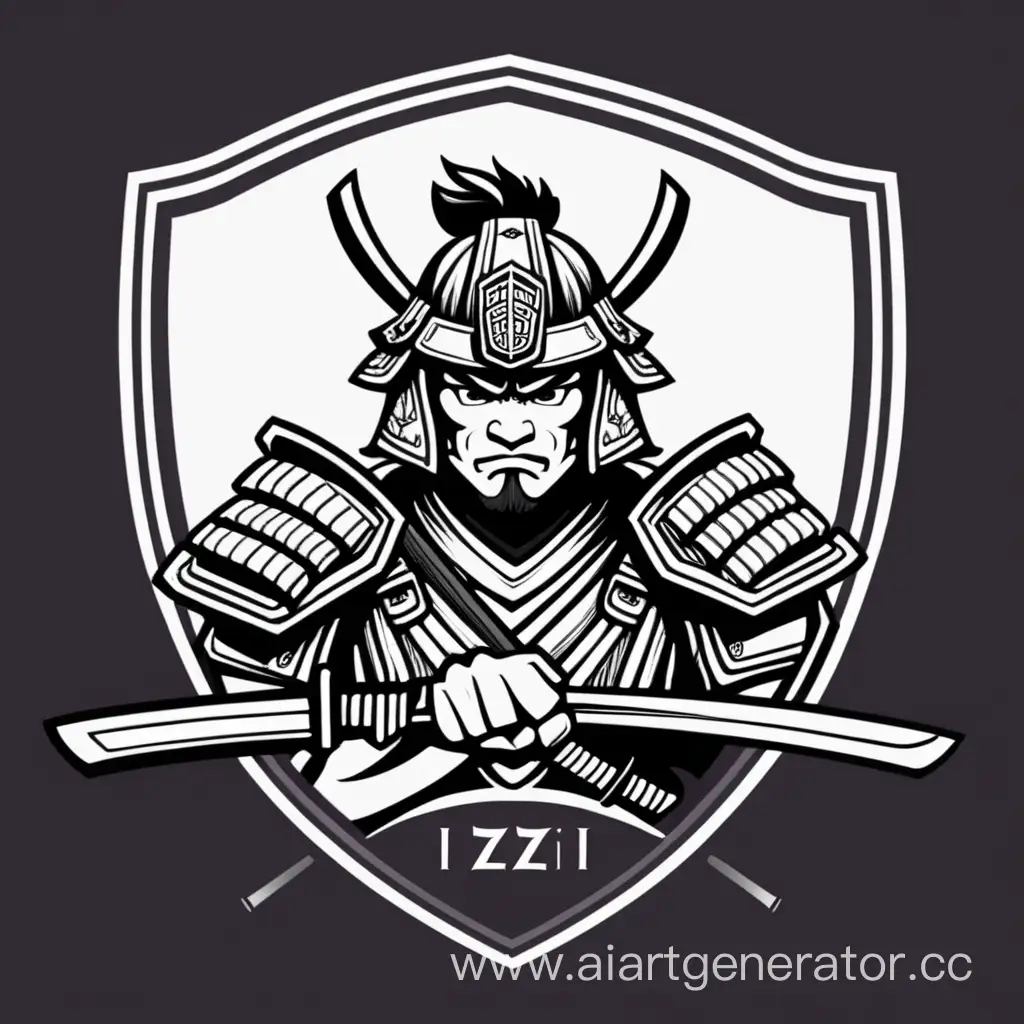 Fierce-Samurai-Warrior-in-Shield-Logo-for-Esports-Team-IZI