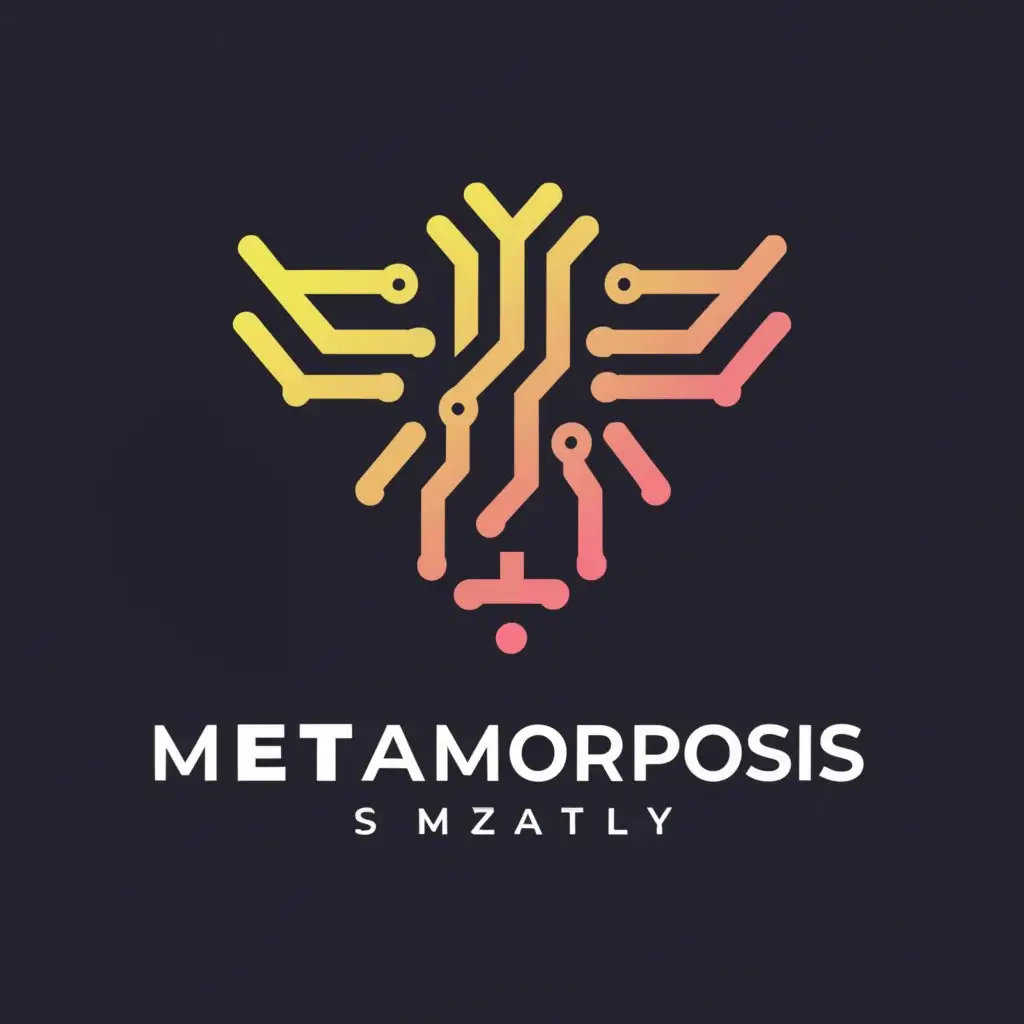 a logo design,with the text "Metamorphosis", main symbol:depicting a fusion of ancient and modern symbols,Moderate,be used in Education industry,clear background