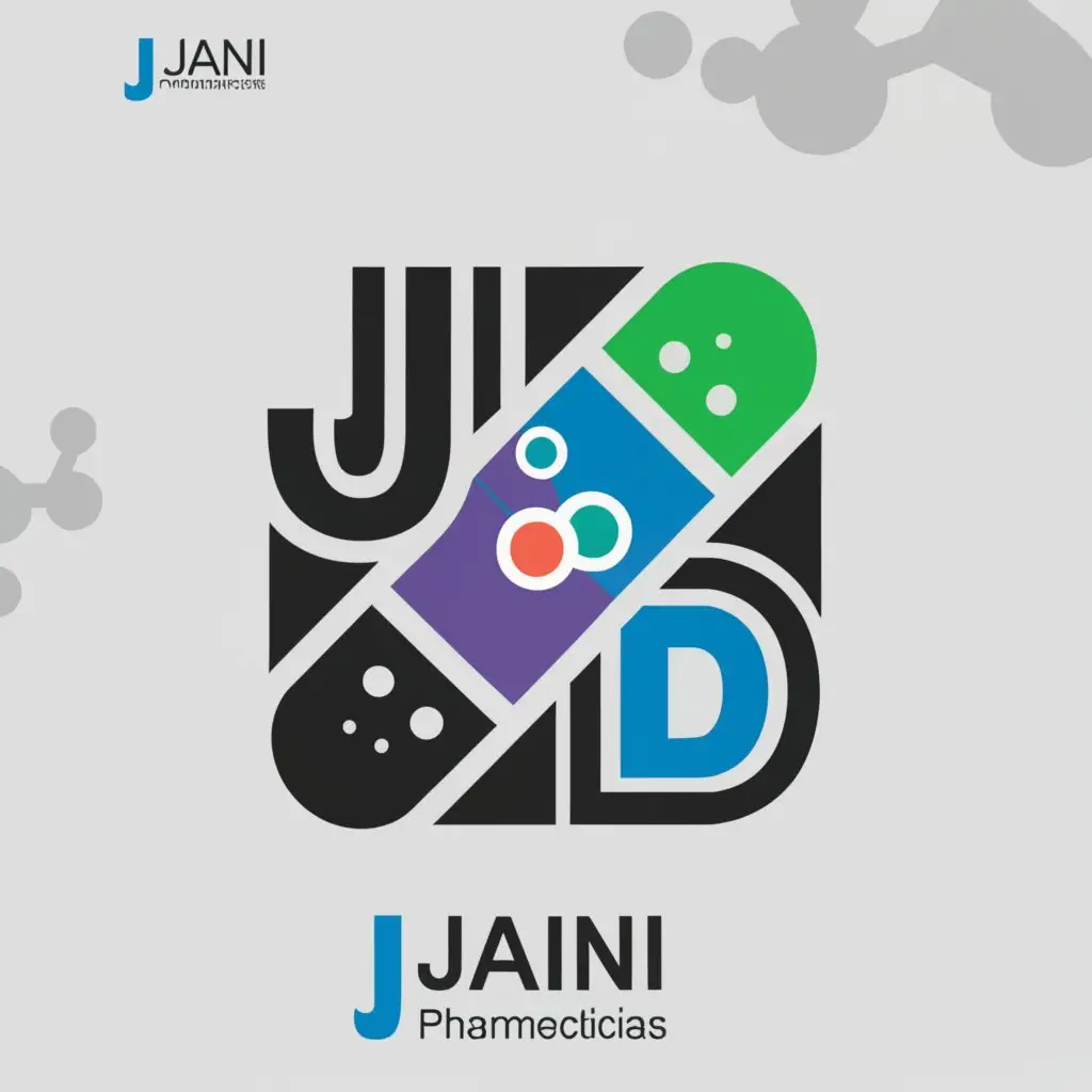 a logo design,with the text "Jani pharmaceuticals", main symbol:JD pharmaceuticals,Moderate,be used in Medical Dental industry,clear background
